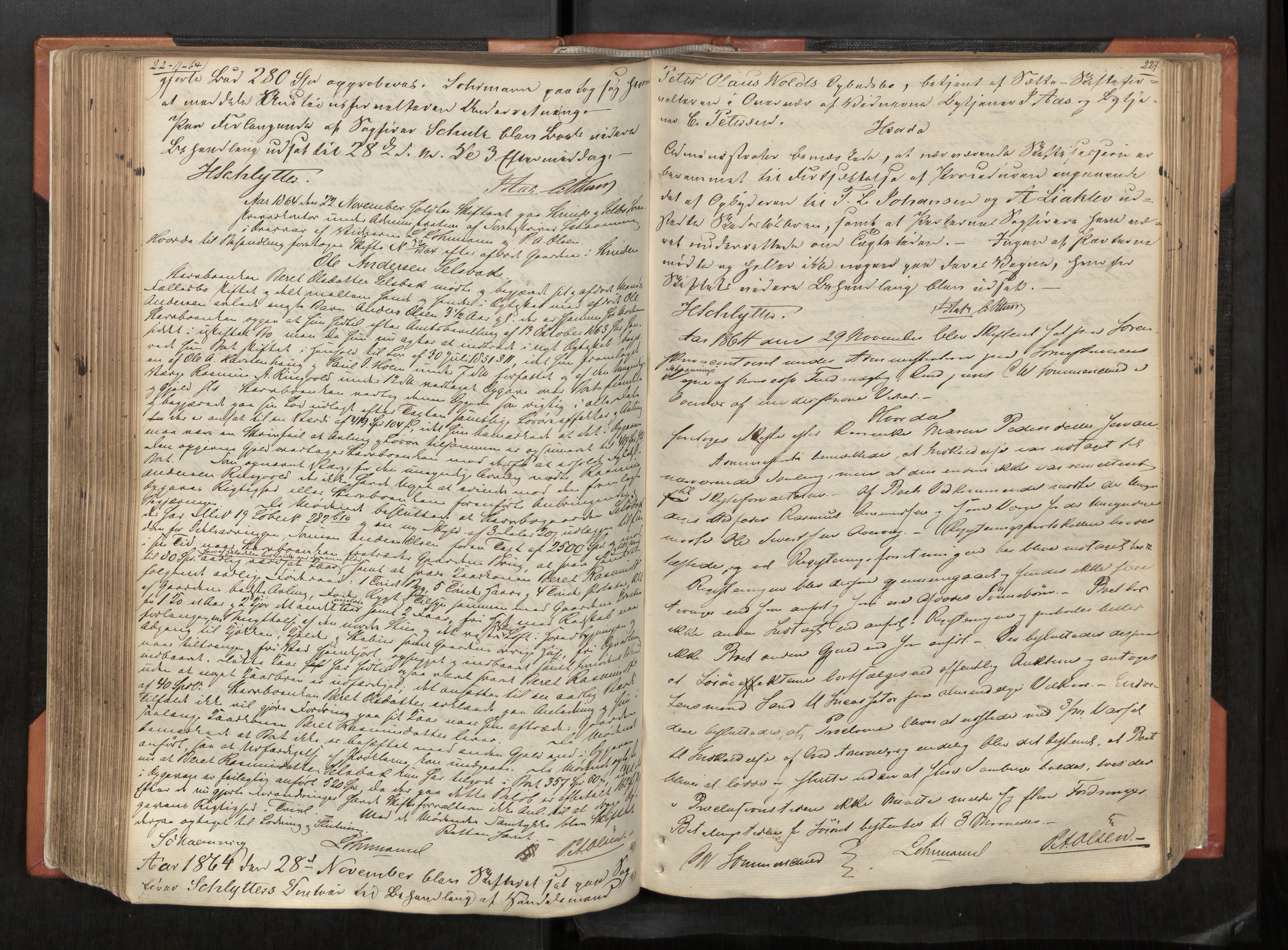 Strinda og Selbu sorenskriveri, AV/SAT-A-0015/3/3B/L0003: Skifteforhandlingsprot. 3 3, 1856-1874, p. 227