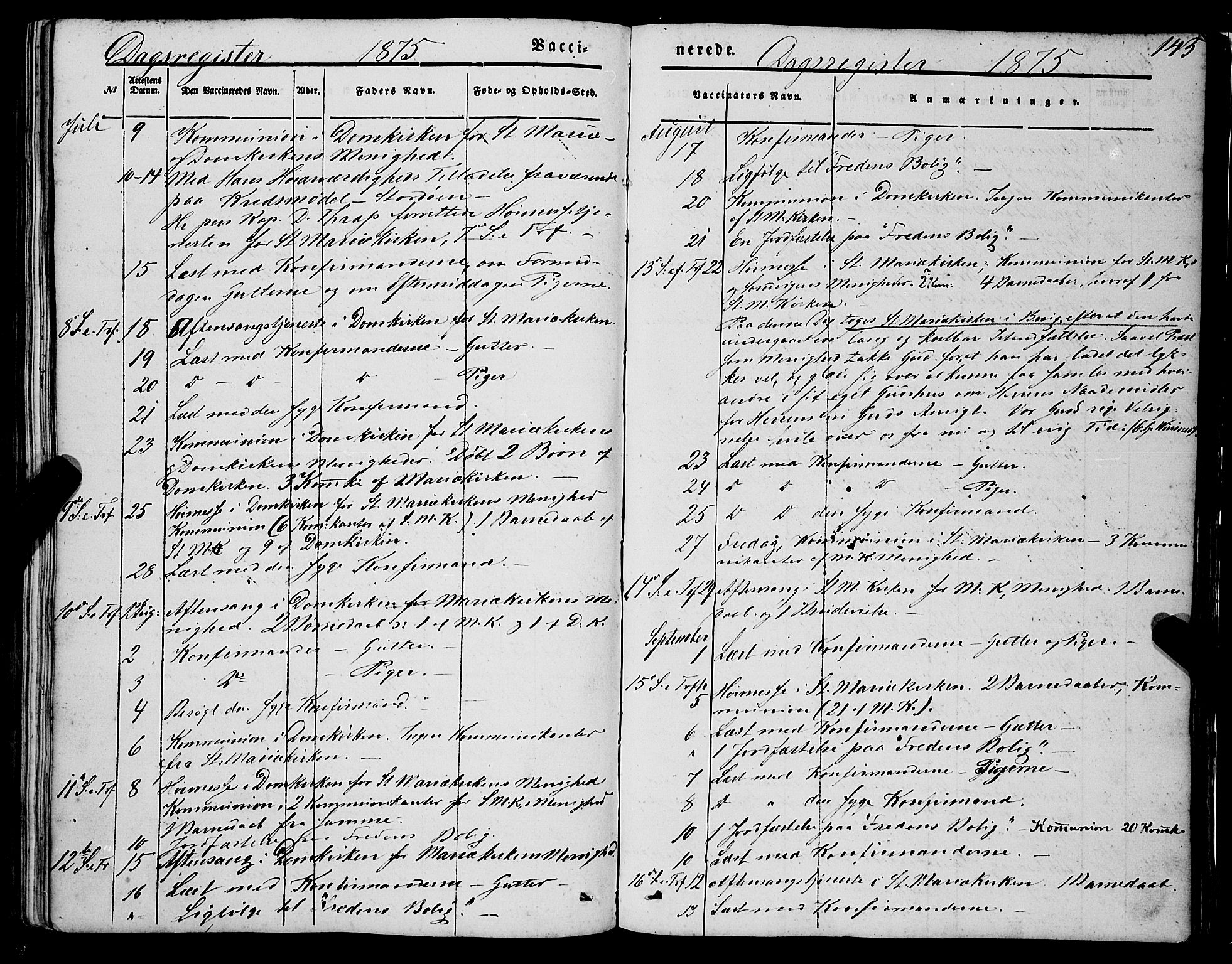 Mariakirken Sokneprestembete, AV/SAB-A-76901/H/Haa/L0006: Parish register (official) no. A 6, 1846-1877, p. 143