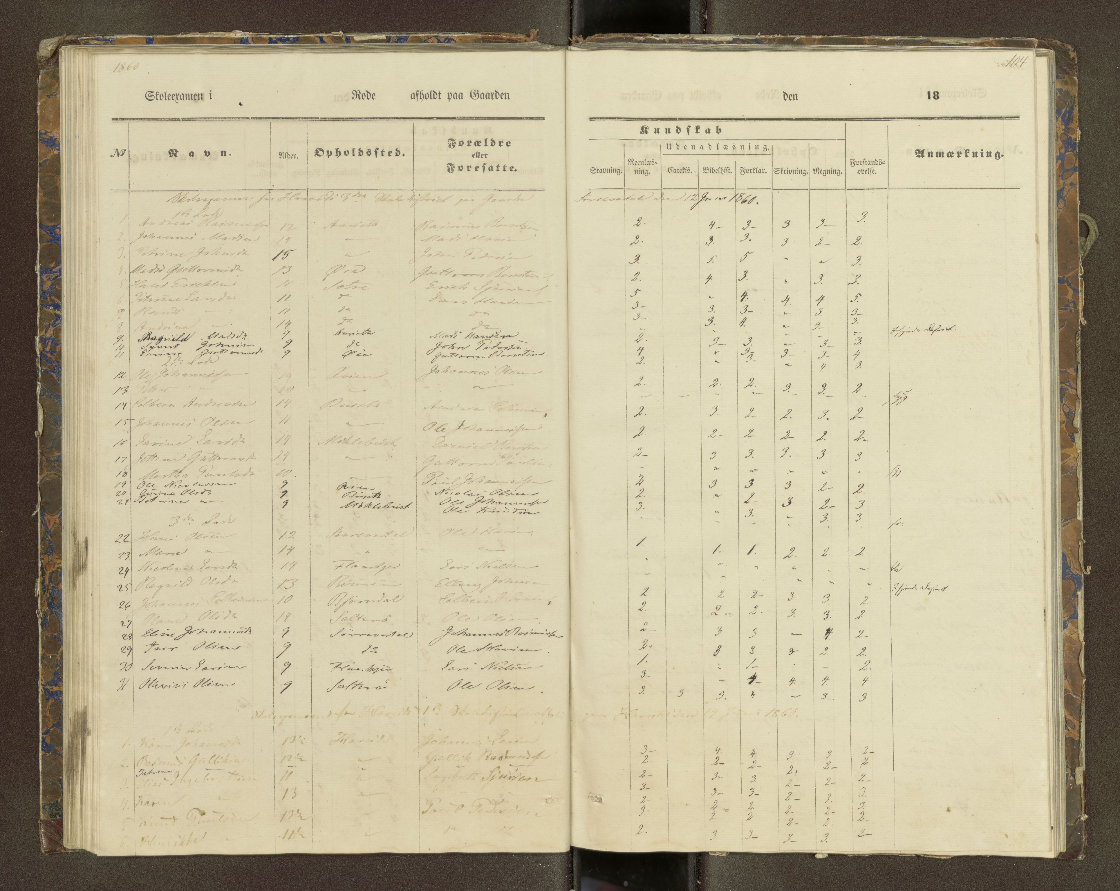 Ulstein sokneprestkontor, SAT/A-1005/1/III/III2/III2f/L0001: Skoleeksamensprotokoll, 1850-1861, p. 104