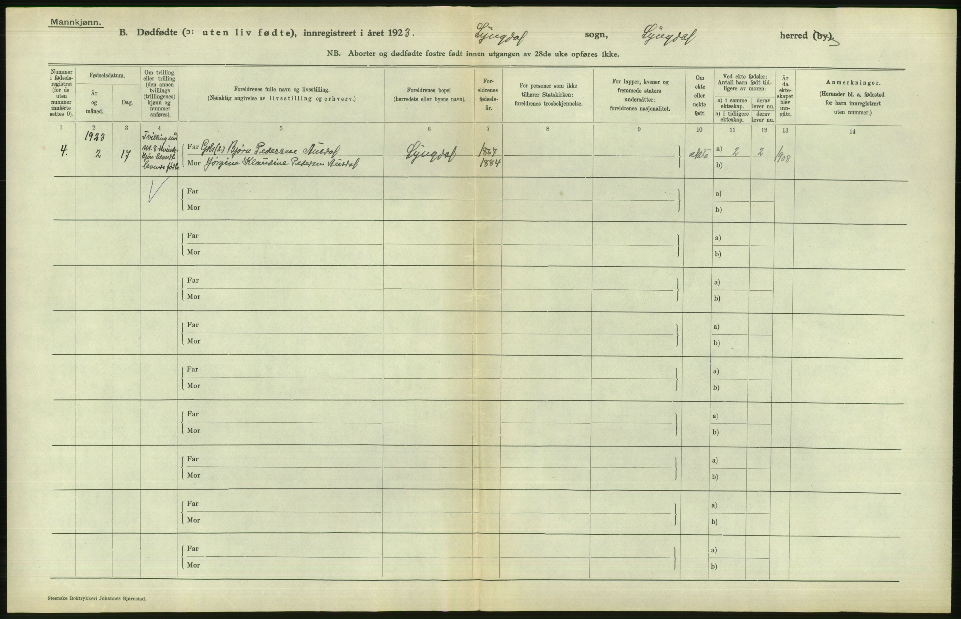 Statistisk sentralbyrå, Sosiodemografiske emner, Befolkning, AV/RA-S-2228/D/Df/Dfc/Dfcc/L0022: Vest-Agder fylke: Levendefødte menn og kvinner, gifte, døde, dødfødte. Bygder og byer., 1923, p. 622