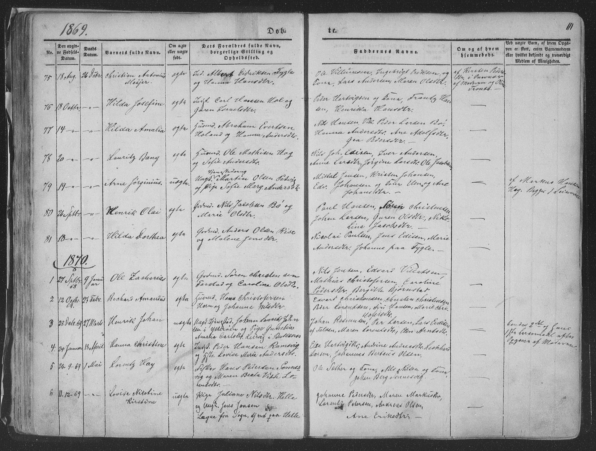 Ministerialprotokoller, klokkerbøker og fødselsregistre - Nordland, SAT/A-1459/881/L1165: Parish register (copy) no. 881C02, 1854-1876, p. 111