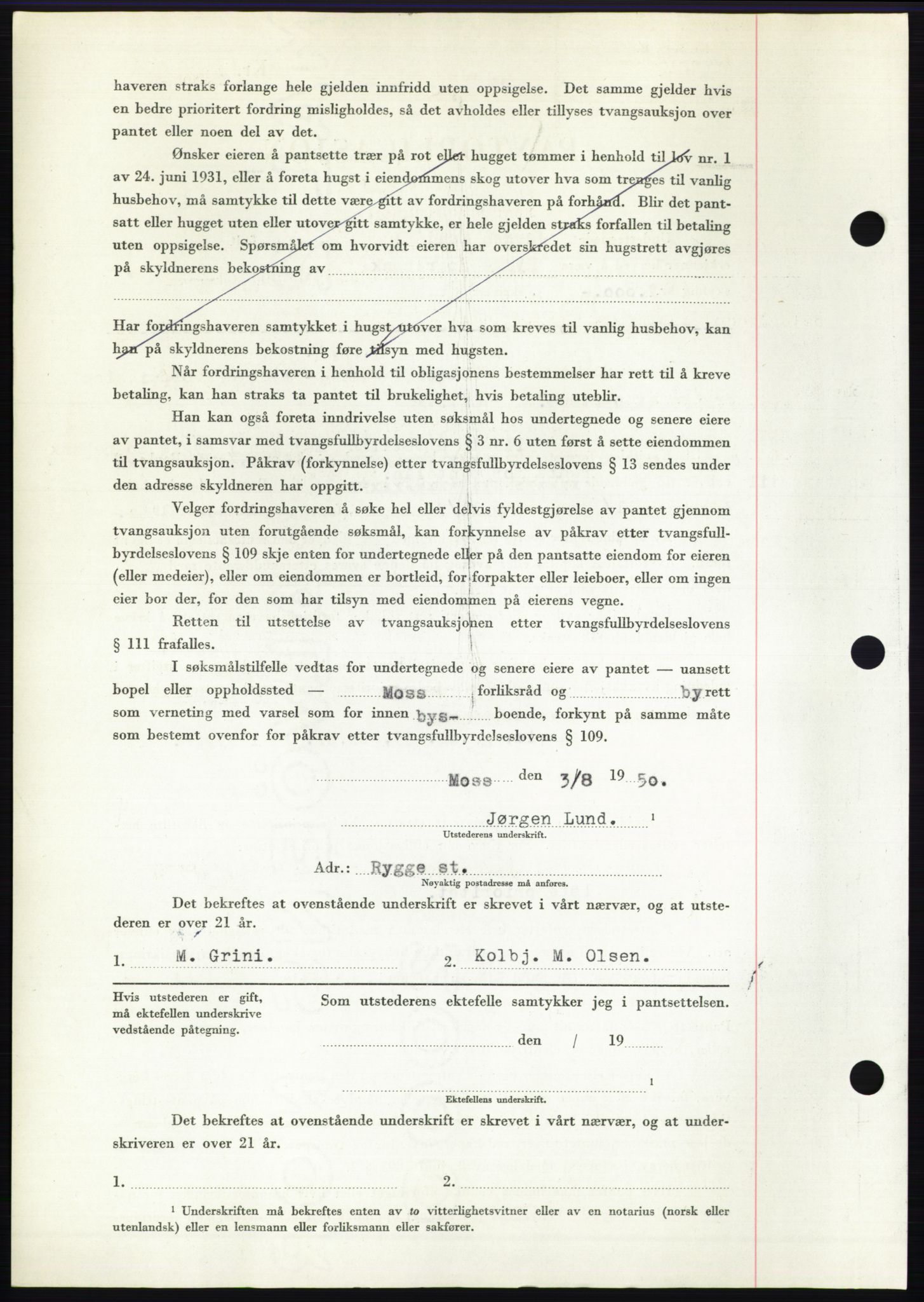 Moss sorenskriveri, AV/SAO-A-10168: Mortgage book no. B24, 1950-1950, Diary no: : 2328/1950