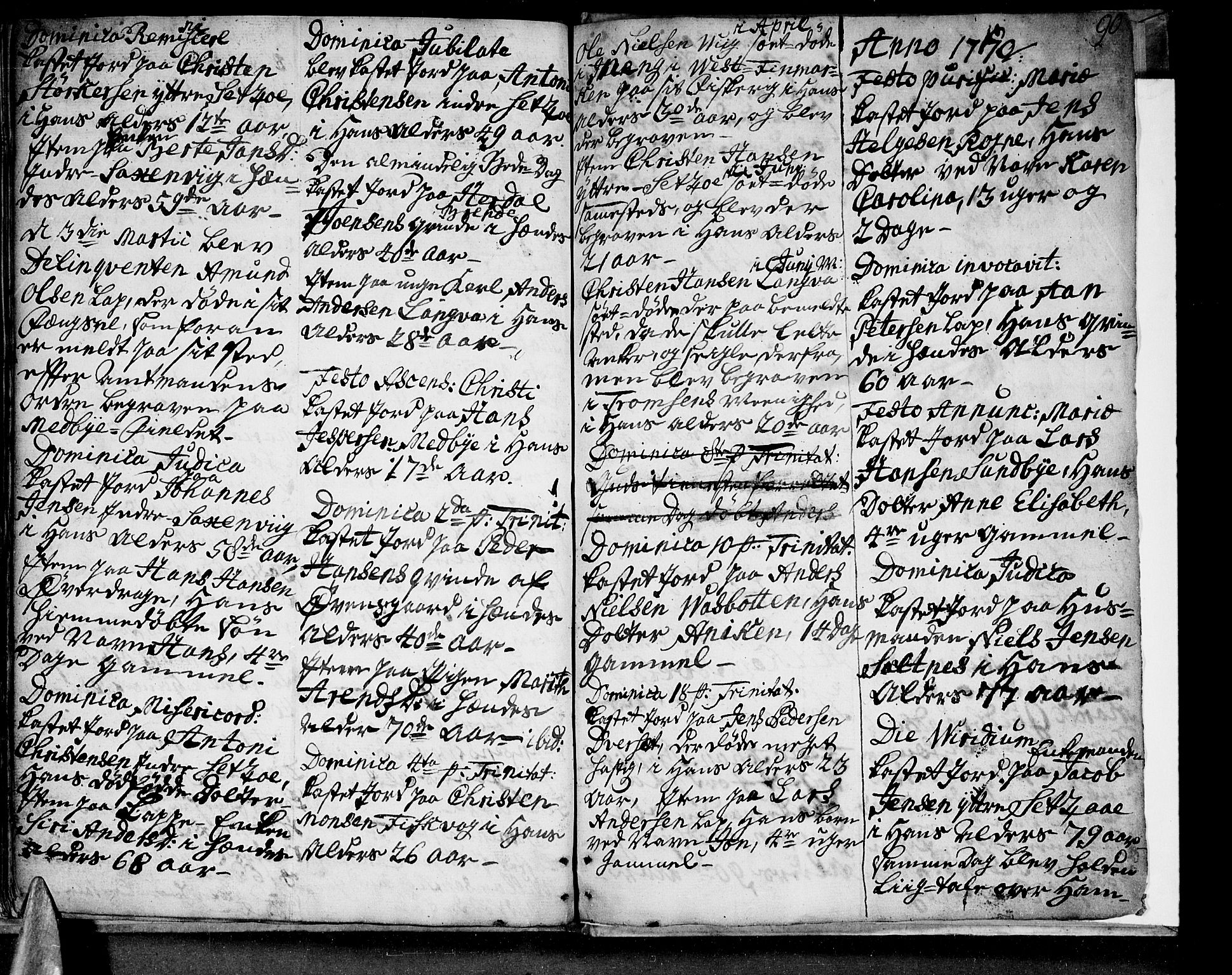 Ministerialprotokoller, klokkerbøker og fødselsregistre - Nordland, SAT/A-1459/847/L0663: Parish register (official) no. 847A03, 1749-1770, p. 90