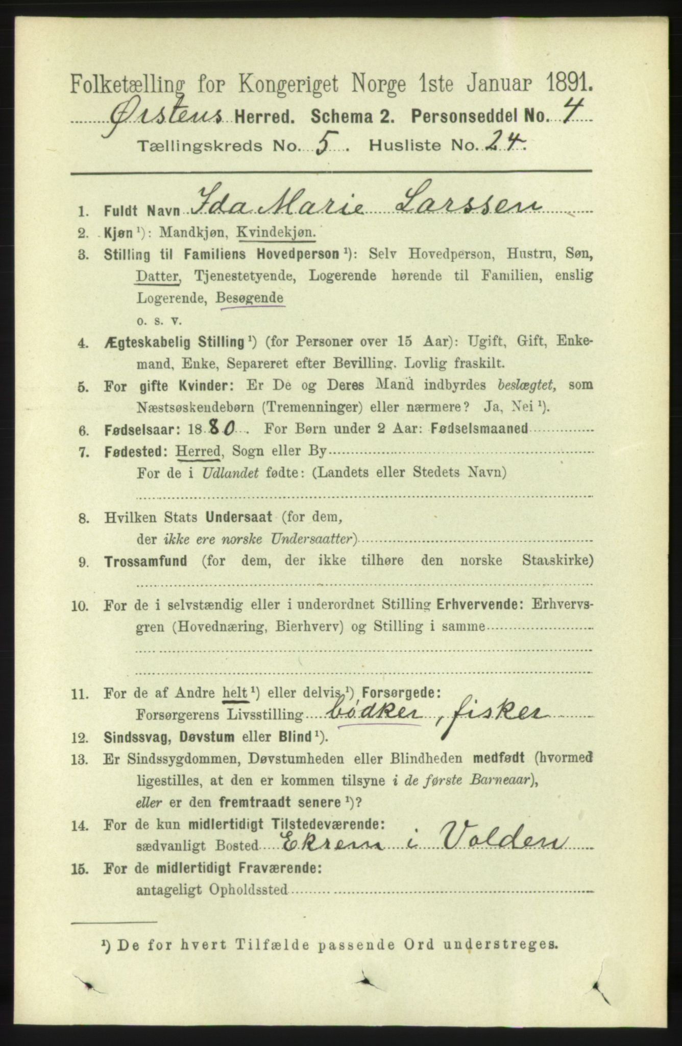 RA, 1891 census for 1520 Ørsta, 1891, p. 2422