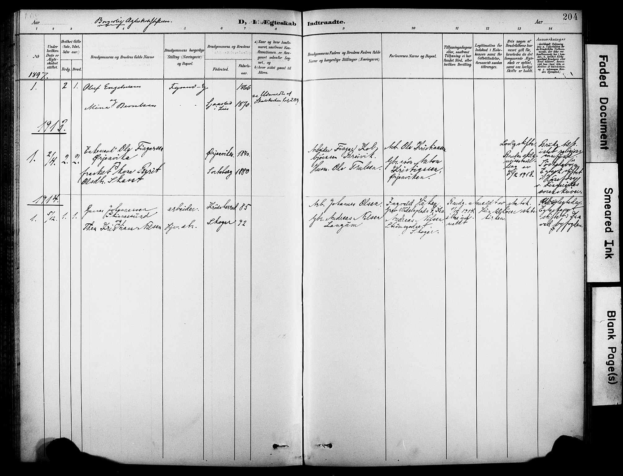 Krødsherad kirkebøker, SAKO/A-19/G/Ga/L0002: Parish register (copy) no. 2, 1894-1918, p. 204