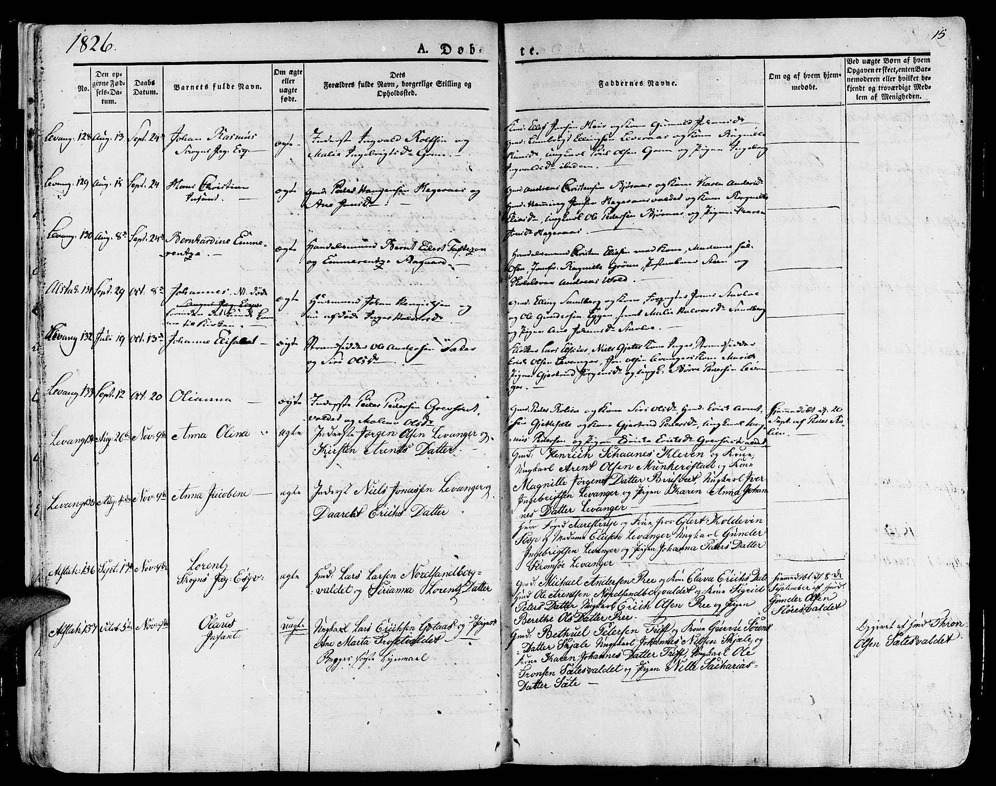 Ministerialprotokoller, klokkerbøker og fødselsregistre - Nord-Trøndelag, AV/SAT-A-1458/717/L0152: Parish register (official) no. 717A05 /1, 1825-1836, p. 15