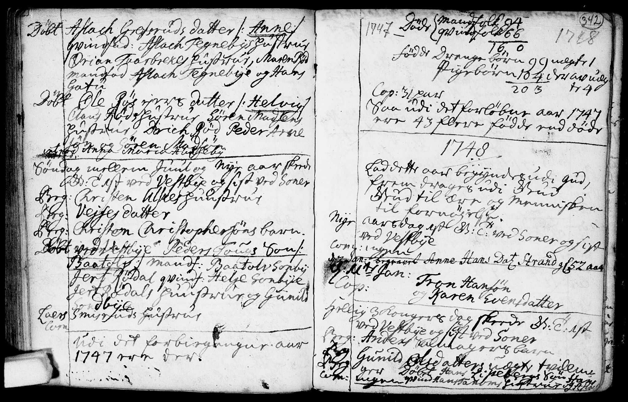 Vestby prestekontor Kirkebøker, AV/SAO-A-10893/F/Fa/L0001.b: Parish register (official) no. I 1B, 1714-1759, p. 342