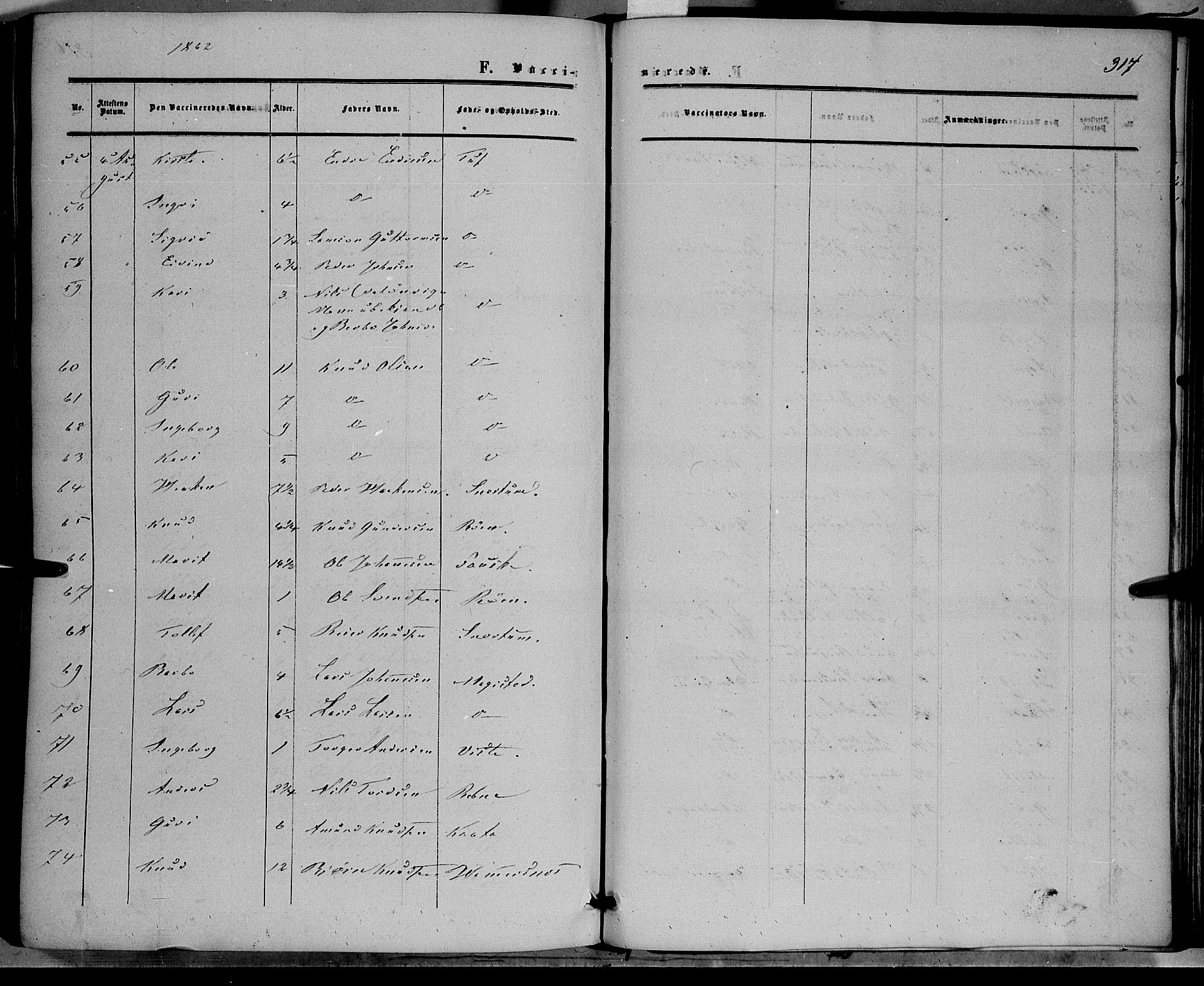 Vestre Slidre prestekontor, AV/SAH-PREST-136/H/Ha/Haa/L0002: Parish register (official) no. 2, 1856-1864, p. 317