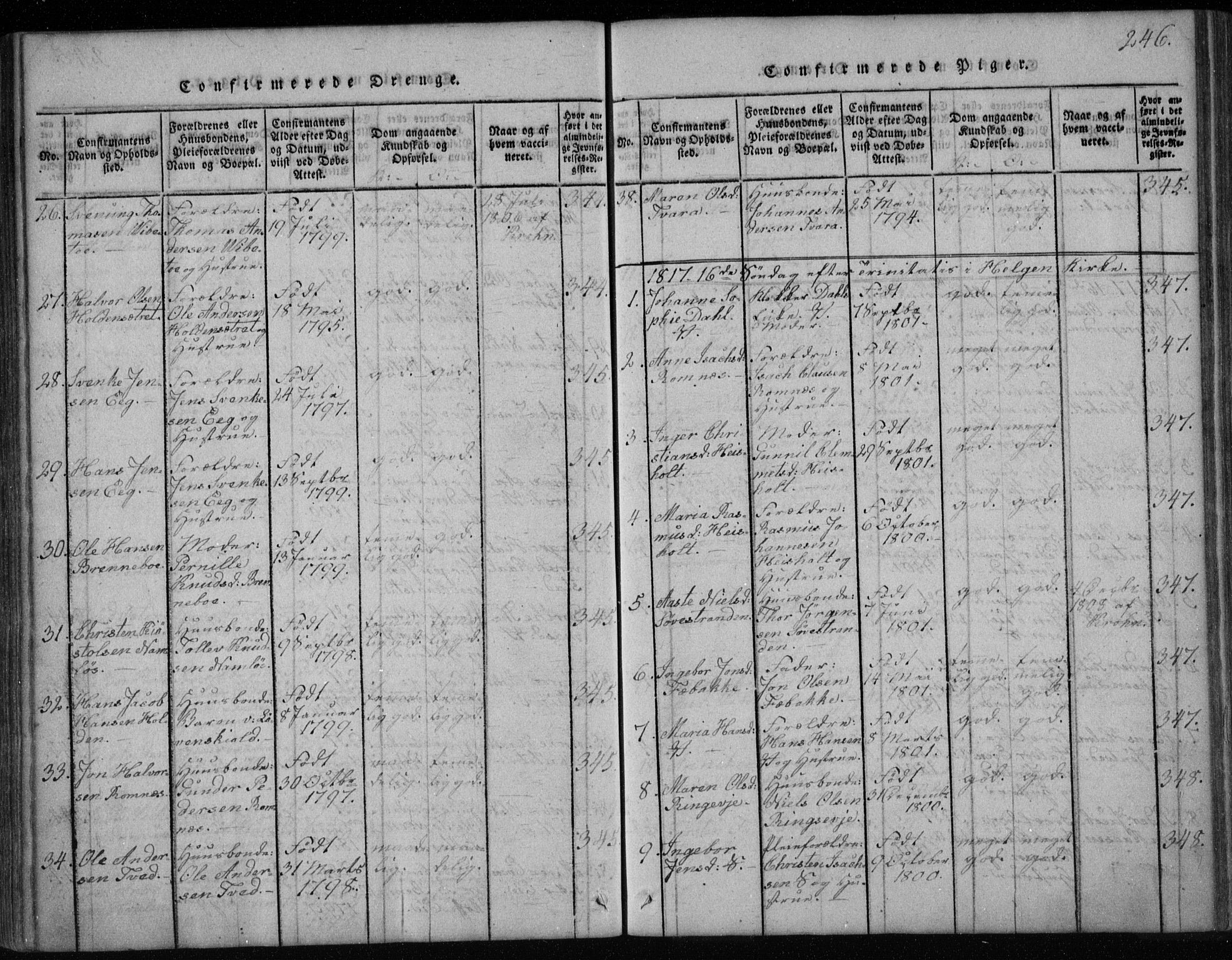 Holla kirkebøker, SAKO/A-272/F/Fa/L0003: Parish register (official) no. 3, 1815-1830, p. 246