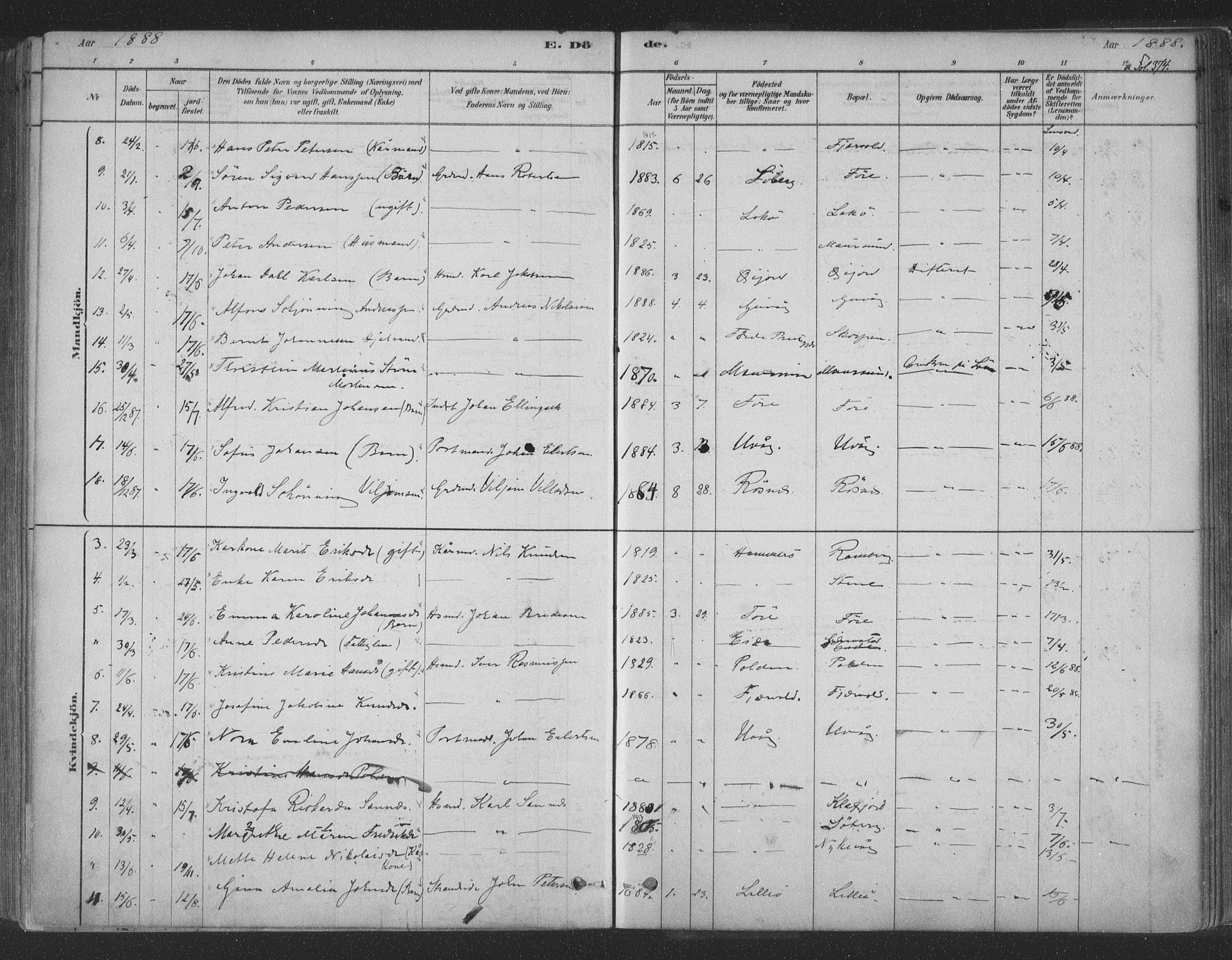 Ministerialprotokoller, klokkerbøker og fødselsregistre - Nordland, SAT/A-1459/891/L1302: Parish register (official) no. 891A07, 1878-1895, p. 374