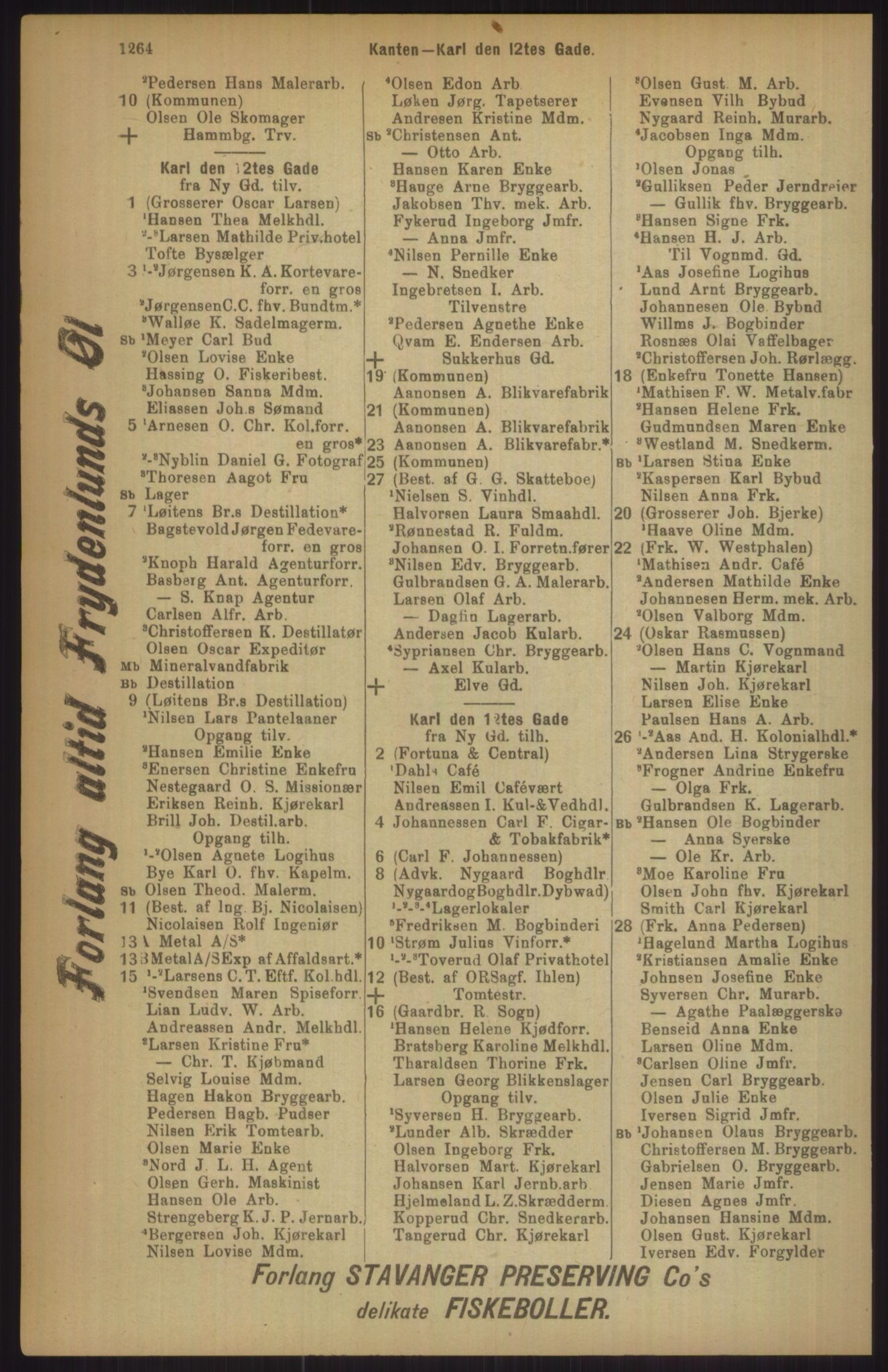 Kristiania/Oslo adressebok, PUBL/-, 1911, p. 1264