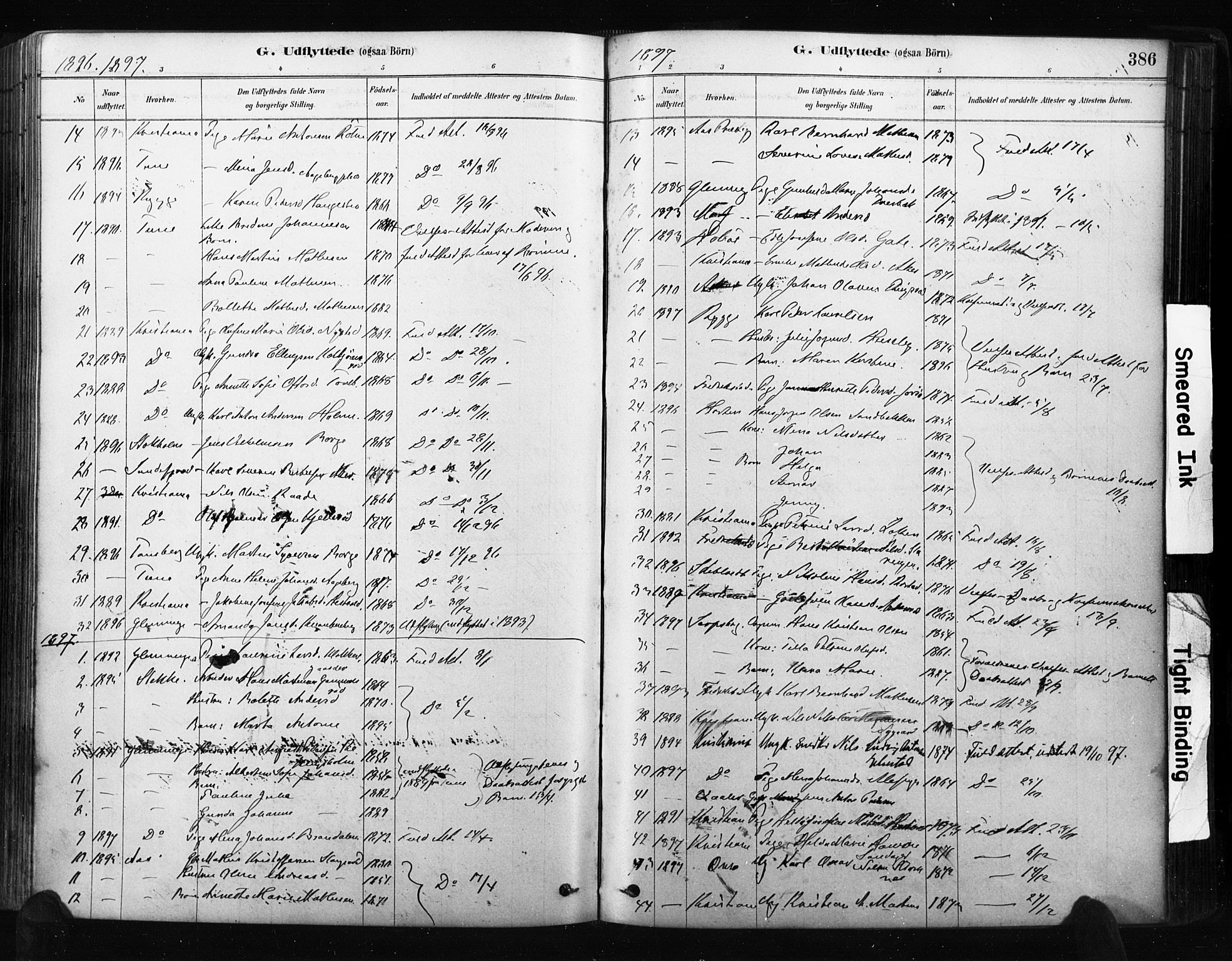 Råde prestekontor kirkebøker, AV/SAO-A-2009/F/Fa/L0007: Parish register (official) no. 7, 1878-1902, p. 386