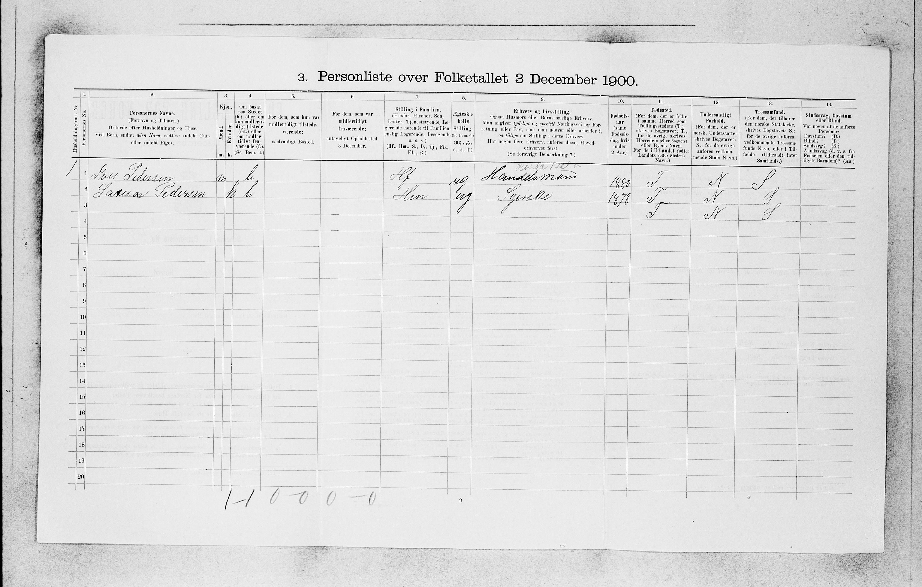 SAB, 1900 census for Kinn, 1900, p. 913