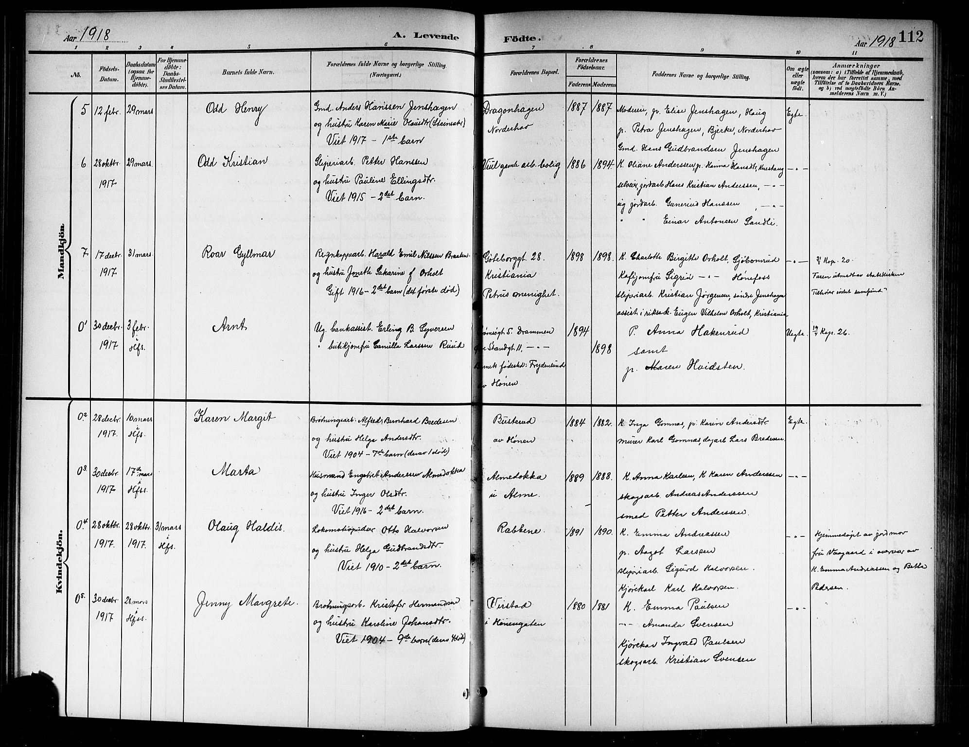 Norderhov kirkebøker, AV/SAKO-A-237/G/Gb/L0002: Parish register (copy) no. II 2, 1891-1921, p. 112