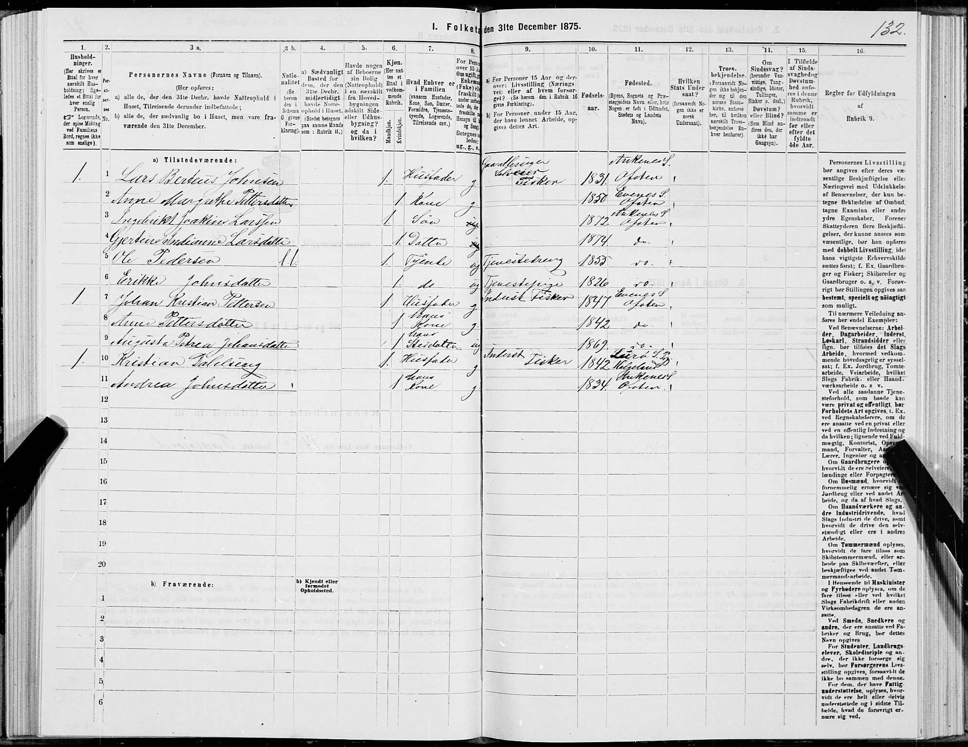 SAT, 1875 census for 1853P Ofoten, 1875, p. 3132