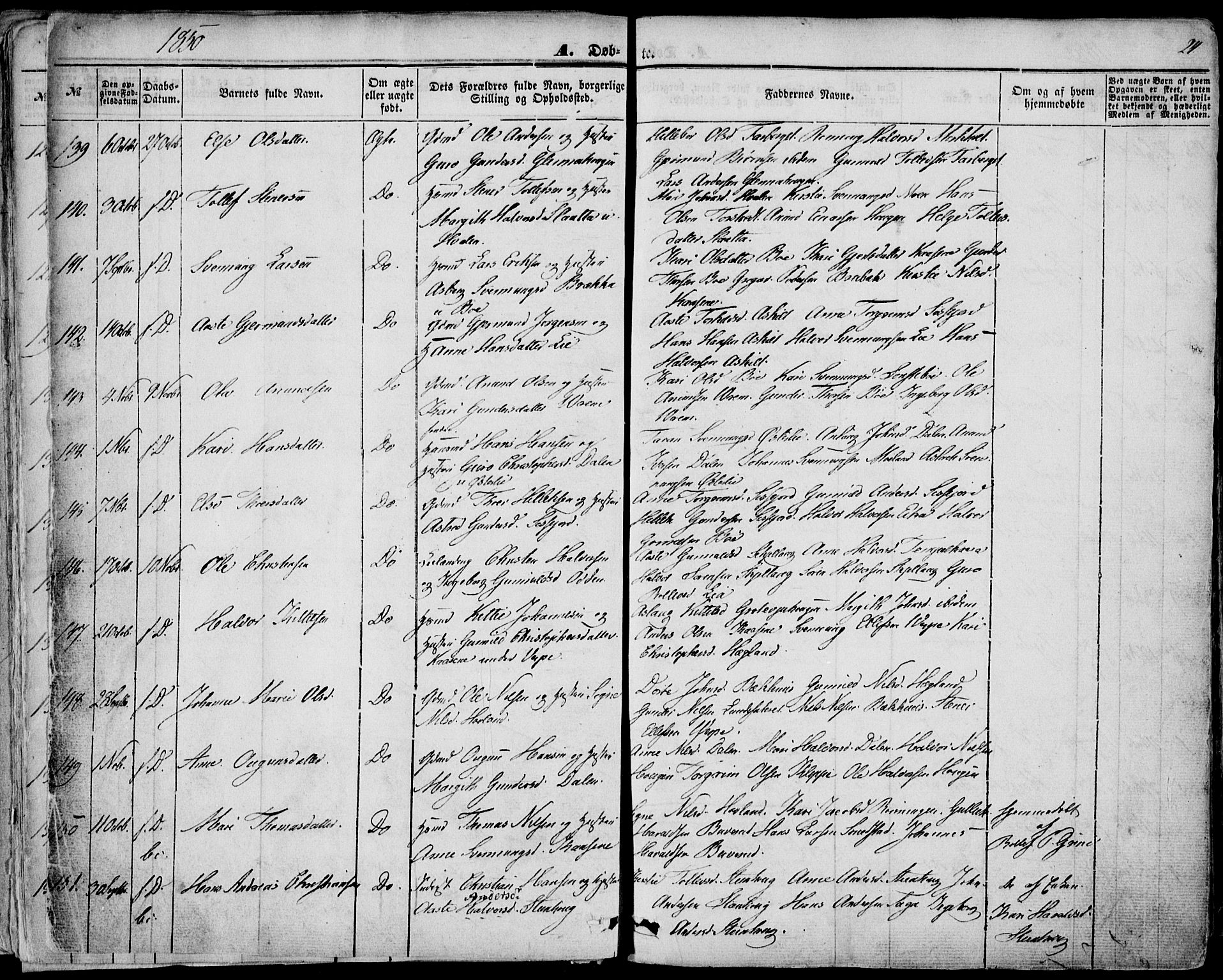 Bø kirkebøker, AV/SAKO-A-257/F/Fa/L0008: Parish register (official) no. 8, 1849-1861, p. 24