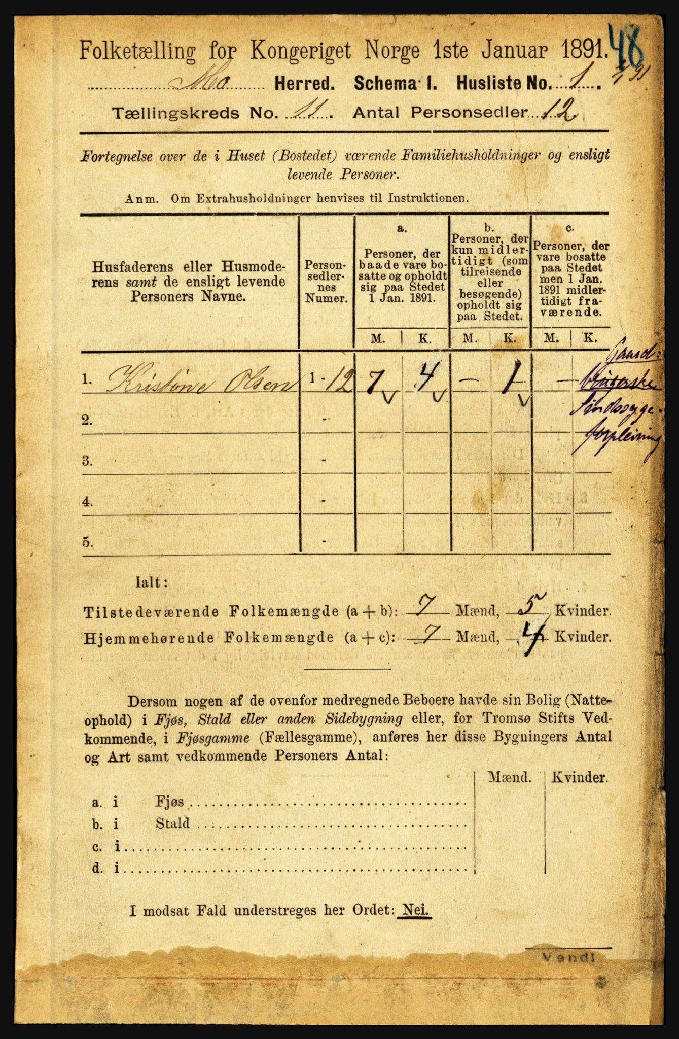 RA, 1891 census for 1833 Mo, 1891, p. 4356