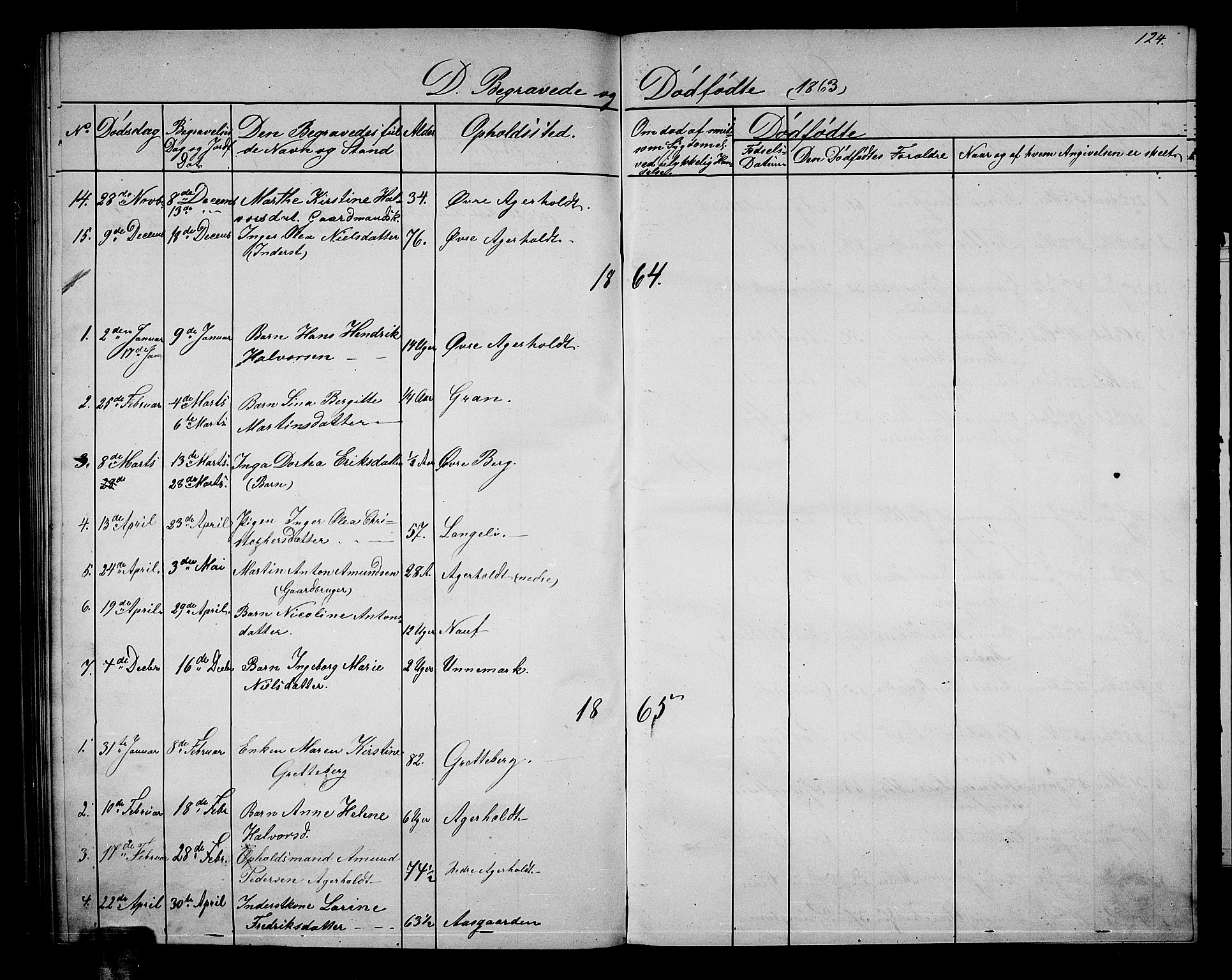 Hof kirkebøker, SAKO/A-64/G/Gb/L0001: Parish register (copy) no. II 1, 1860-1877, p. 124
