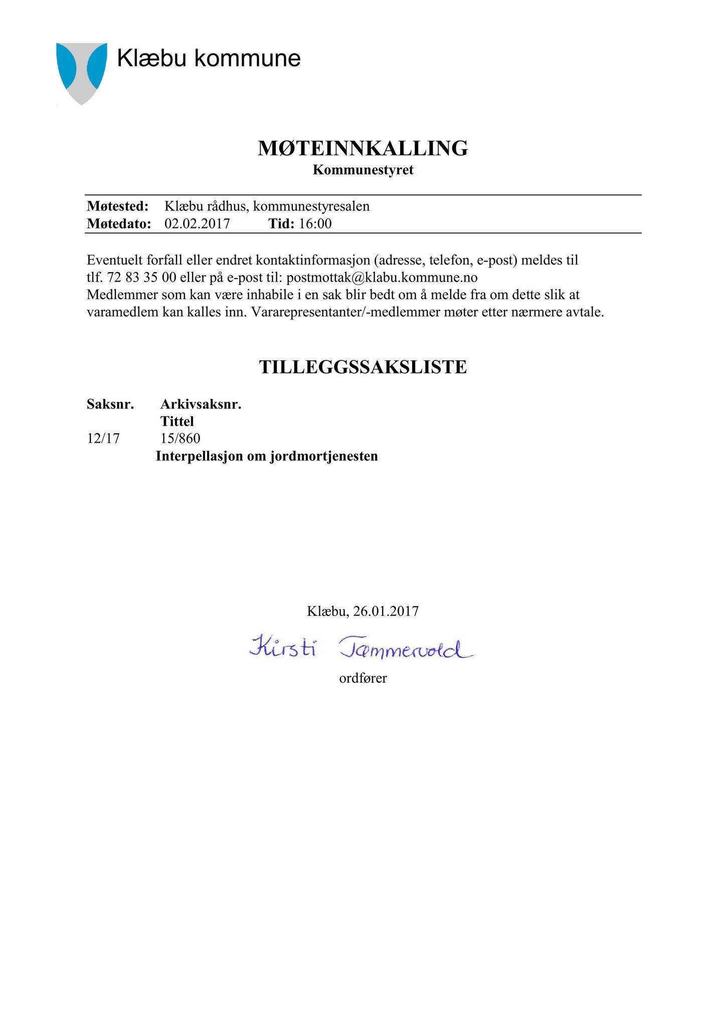 Klæbu Kommune, TRKO/KK/05-UOm/L008: Utvalg for omsorg - Møtedokumenter, 2017, p. 113