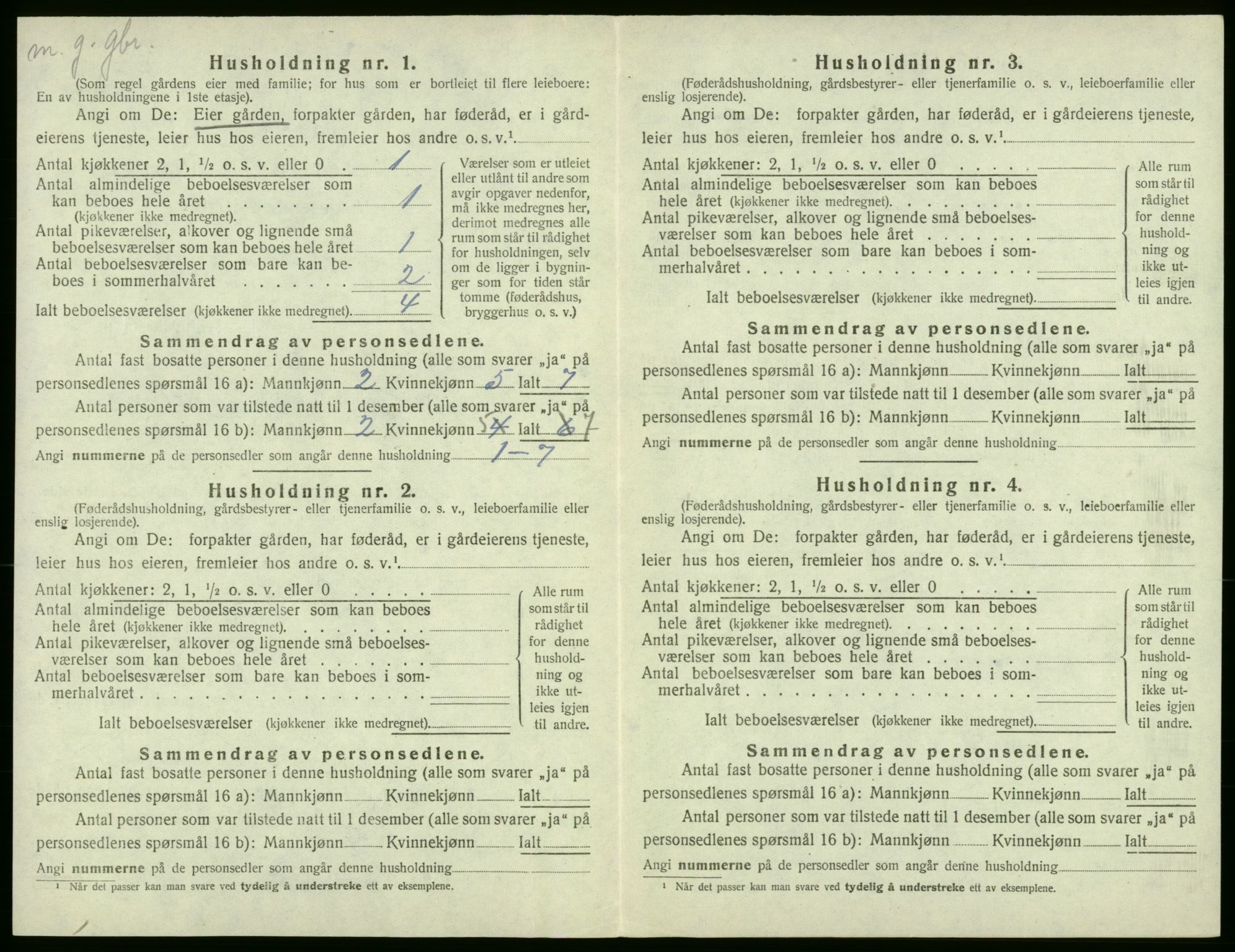 SAB, 1920 census for Stord, 1920, p. 188