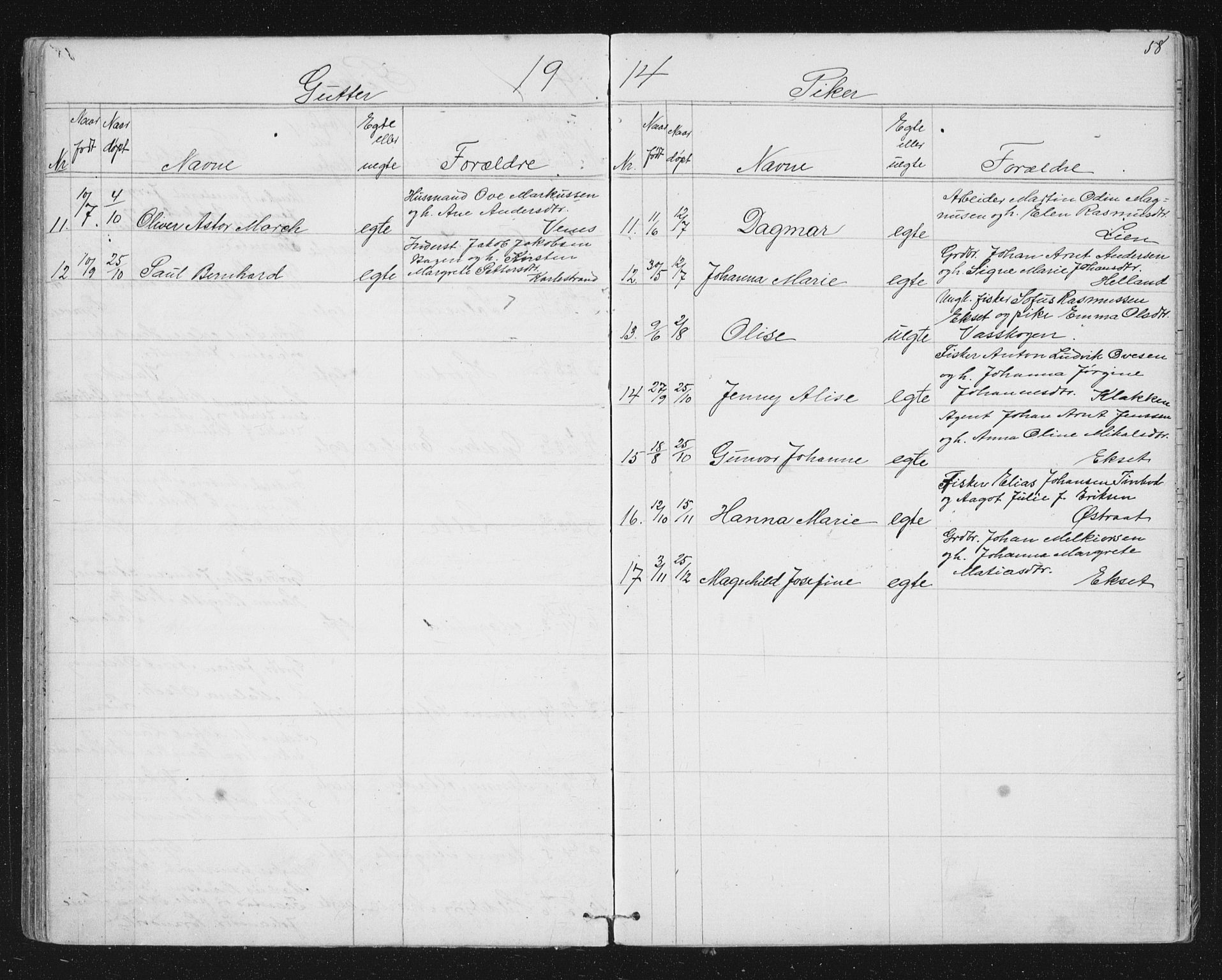 Ministerialprotokoller, klokkerbøker og fødselsregistre - Sør-Trøndelag, SAT/A-1456/651/L0647: Parish register (copy) no. 651C01, 1866-1914, p. 58