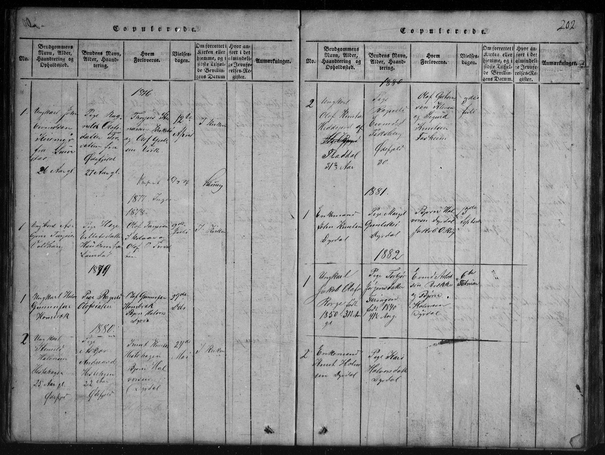 Rauland kirkebøker, SAKO/A-292/G/Gb/L0001: Parish register (copy) no. II 1, 1815-1886, p. 202
