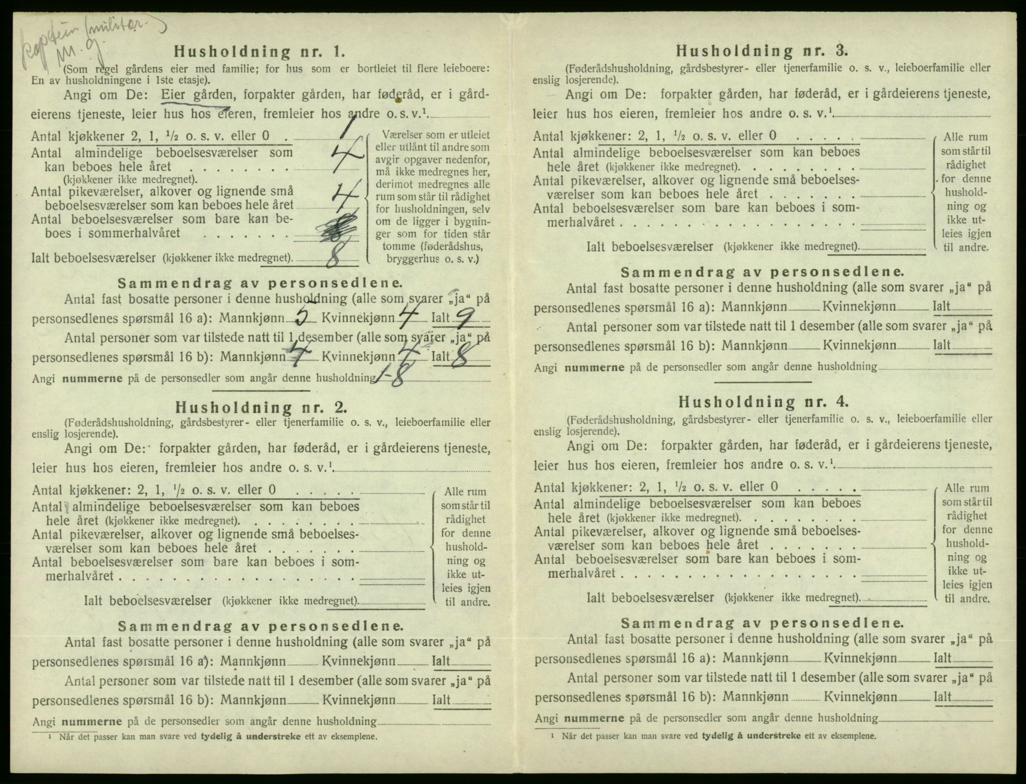 SAB, 1920 census for Ølen, 1920, p. 71