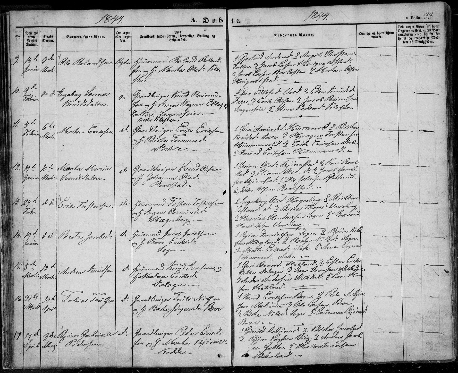 Rennesøy sokneprestkontor, AV/SAST-A -101827/H/Ha/Haa/L0005: Parish register (official) no. A 5, 1838-1859, p. 33