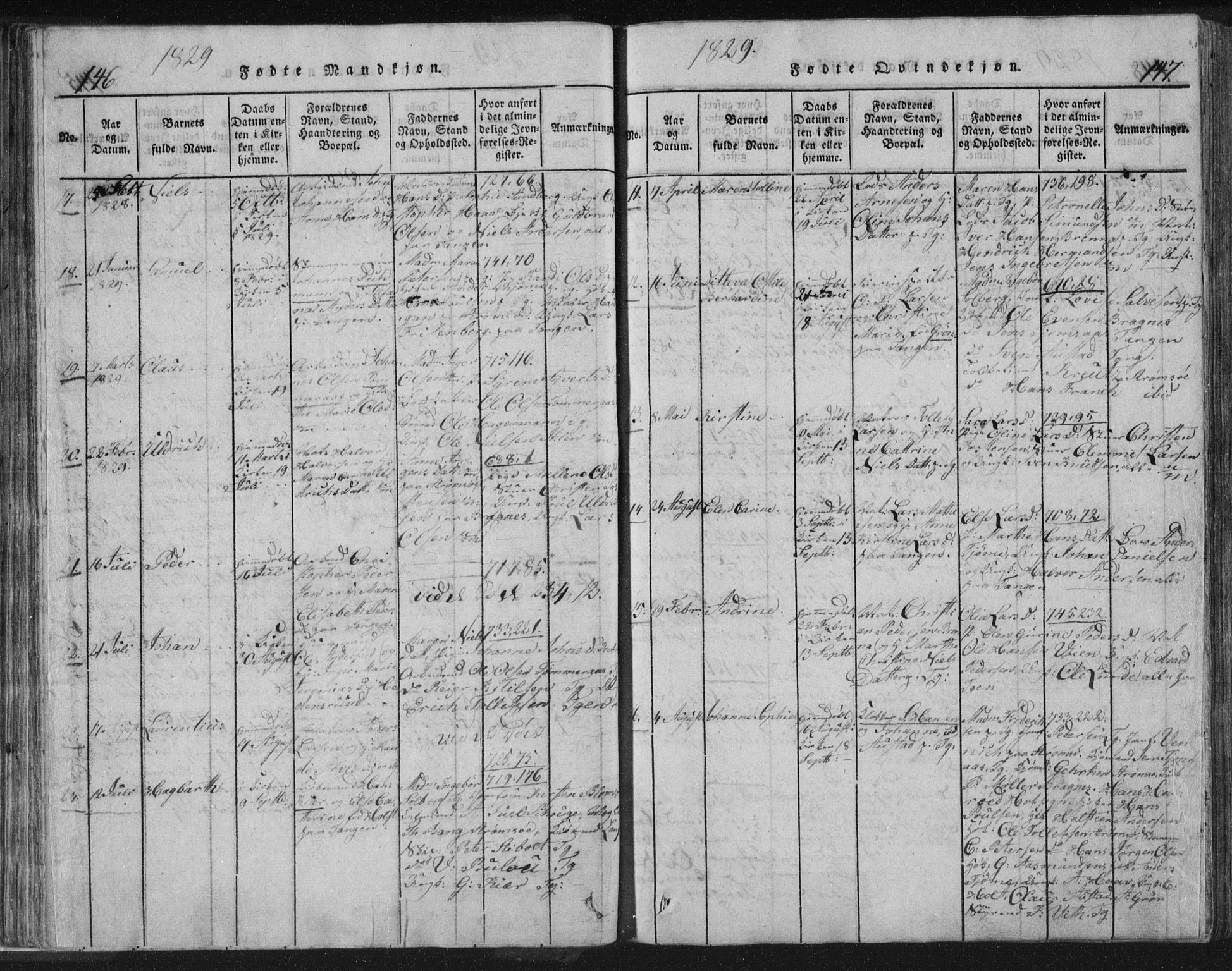 Strømsø kirkebøker, AV/SAKO-A-246/F/Fb/L0004: Parish register (official) no. II 4, 1814-1843, p. 146-147