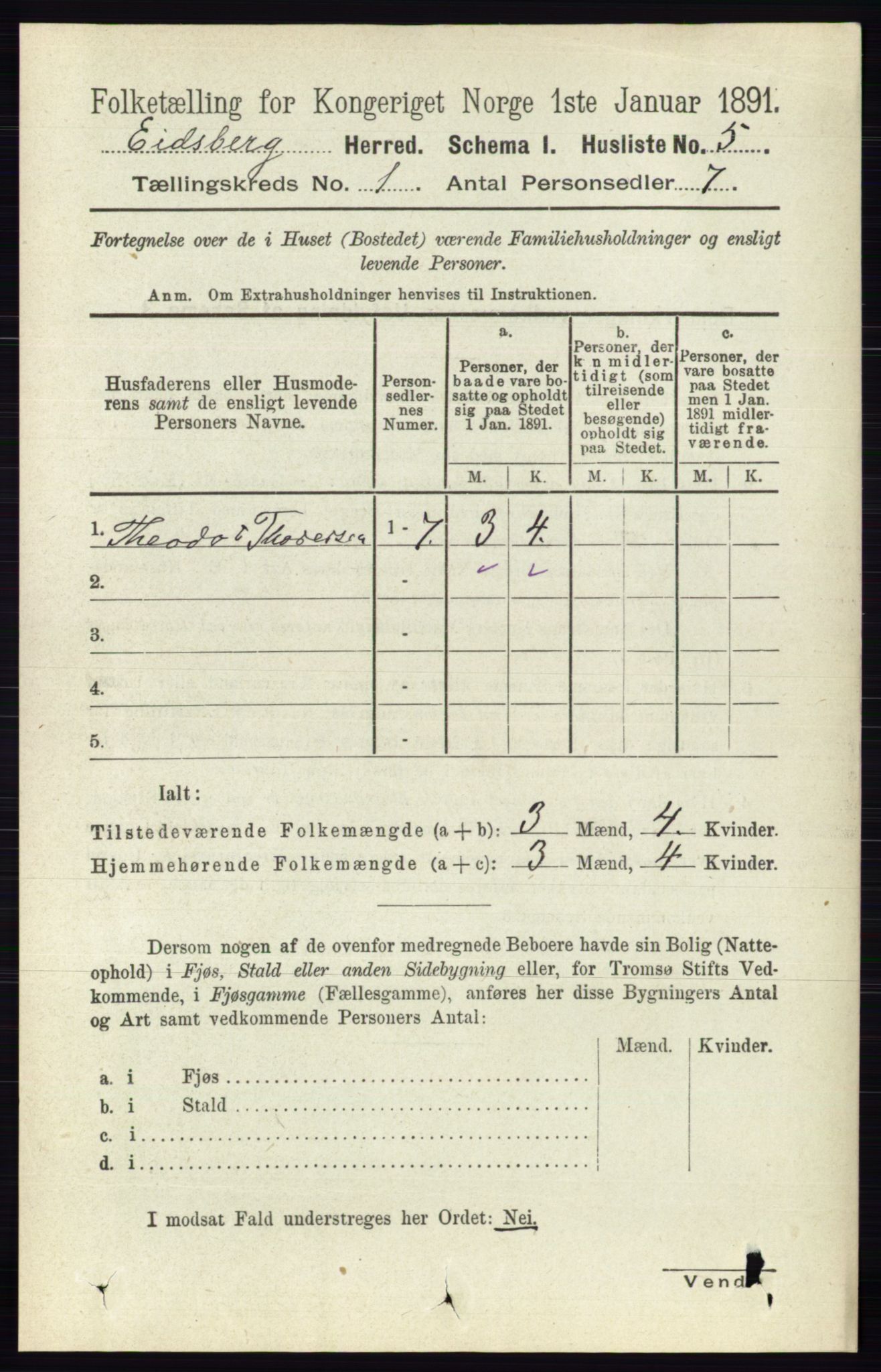 RA, 1891 census for 0125 Eidsberg, 1891, p. 38