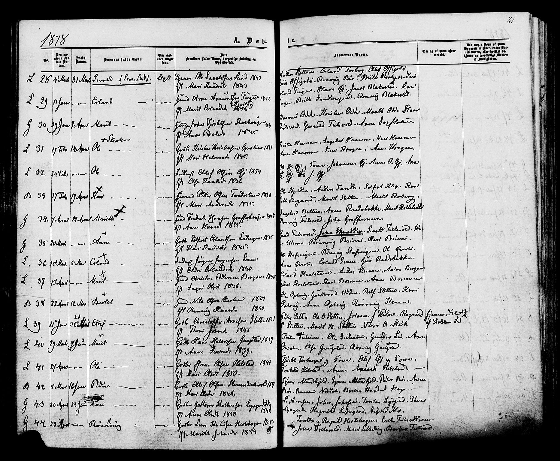 Lom prestekontor, AV/SAH-PREST-070/K/L0007: Parish register (official) no. 7, 1863-1884, p. 81