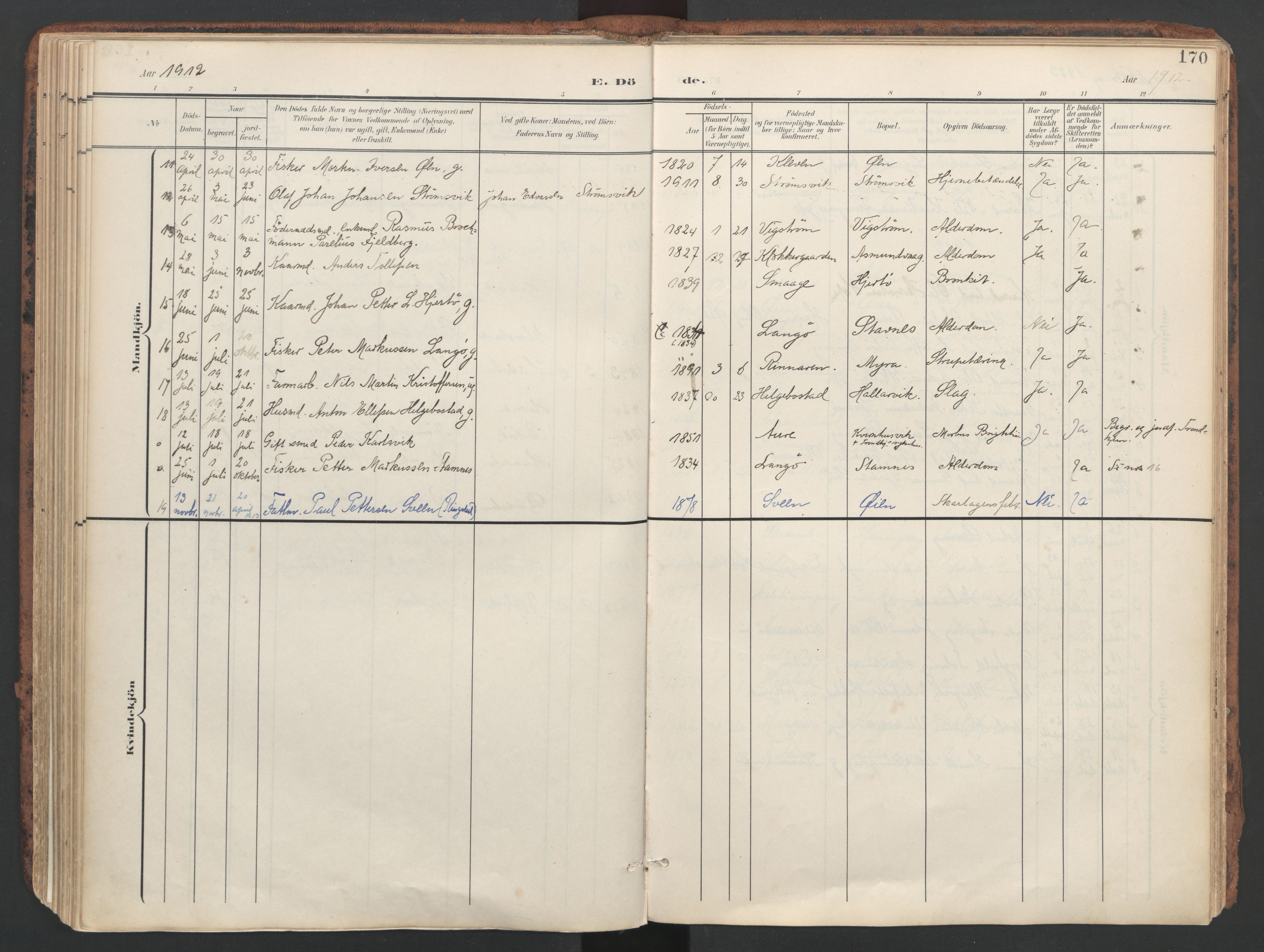 Ministerialprotokoller, klokkerbøker og fødselsregistre - Sør-Trøndelag, AV/SAT-A-1456/634/L0537: Parish register (official) no. 634A13, 1896-1922, p. 170