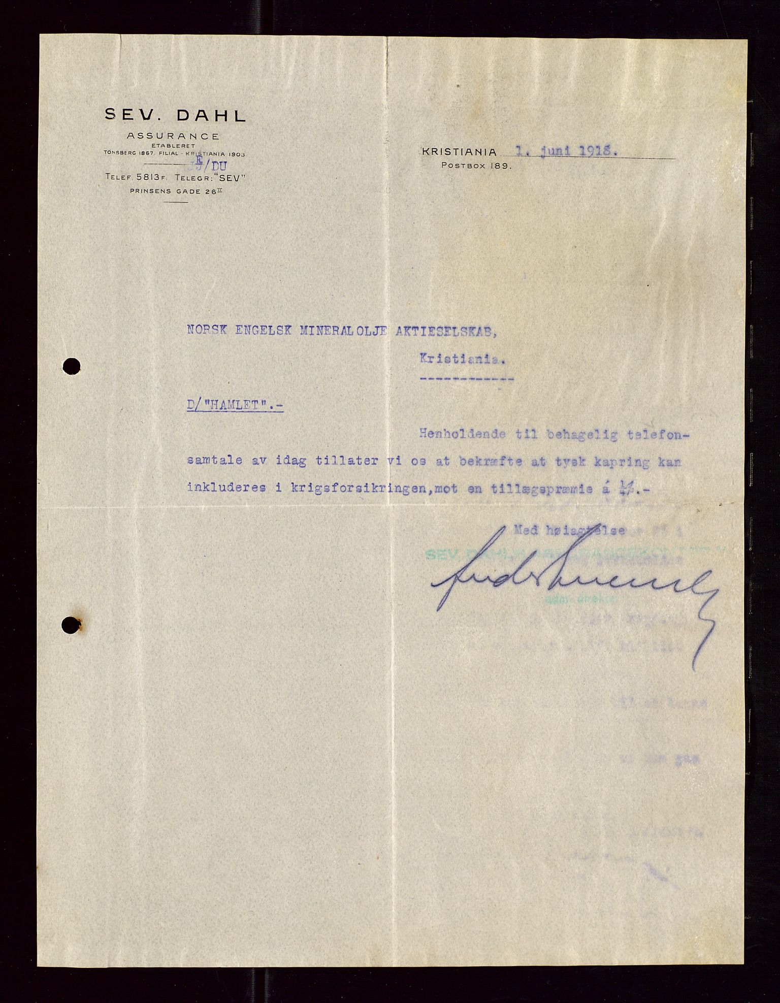 Pa 1521 - A/S Norske Shell, AV/SAST-A-101915/E/Ea/Eaa/L0005: Sjefskorrespondanse, 1918, p. 90