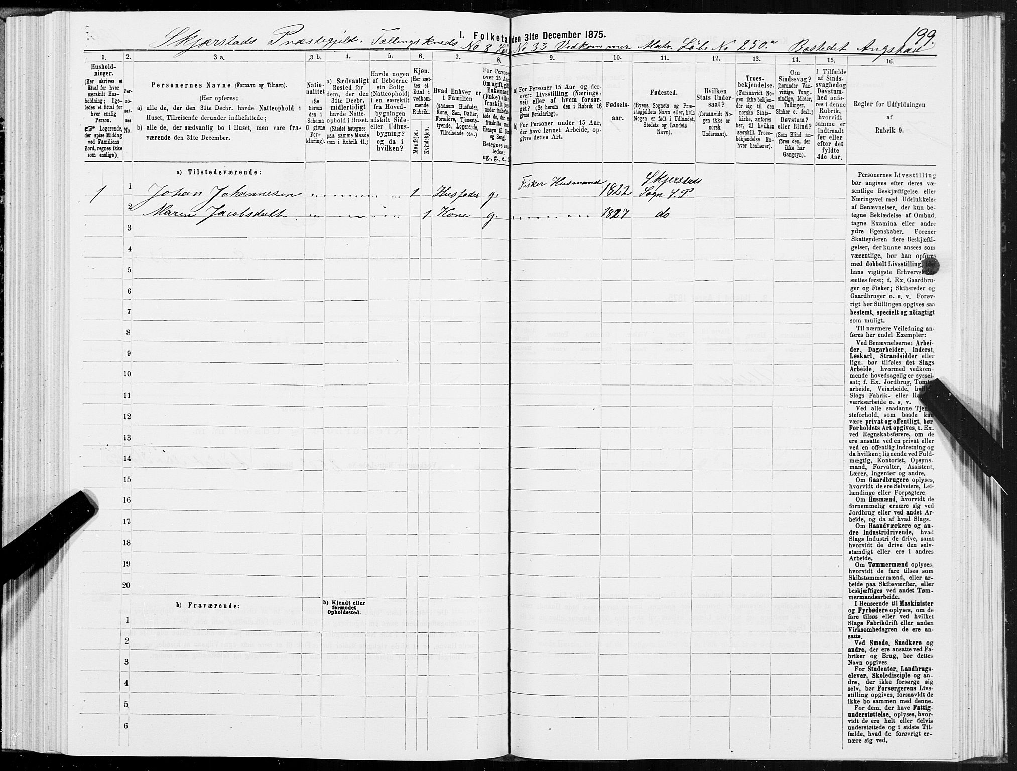 SAT, 1875 census for 1842P Skjerstad, 1875, p. 4199