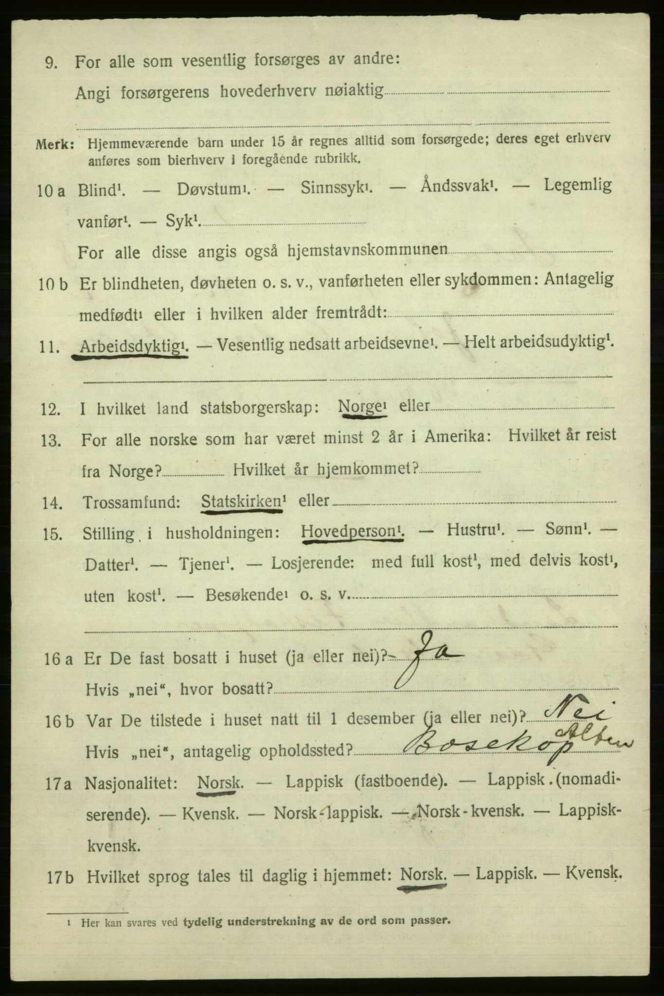 SATØ, 1920 census for Talvik, 1920, p. 5535