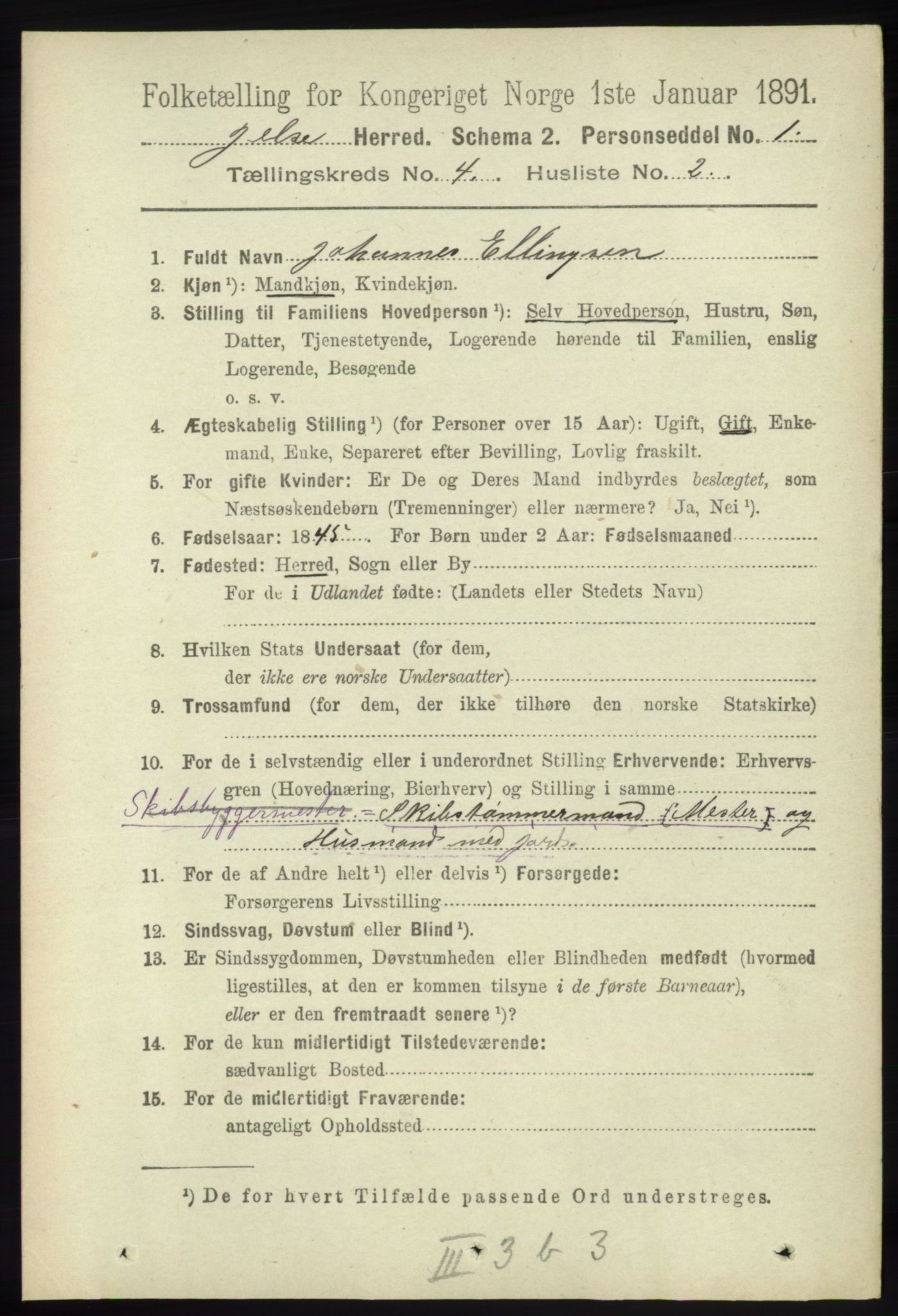 RA, 1891 census for 1138 Jelsa, 1891, p. 710