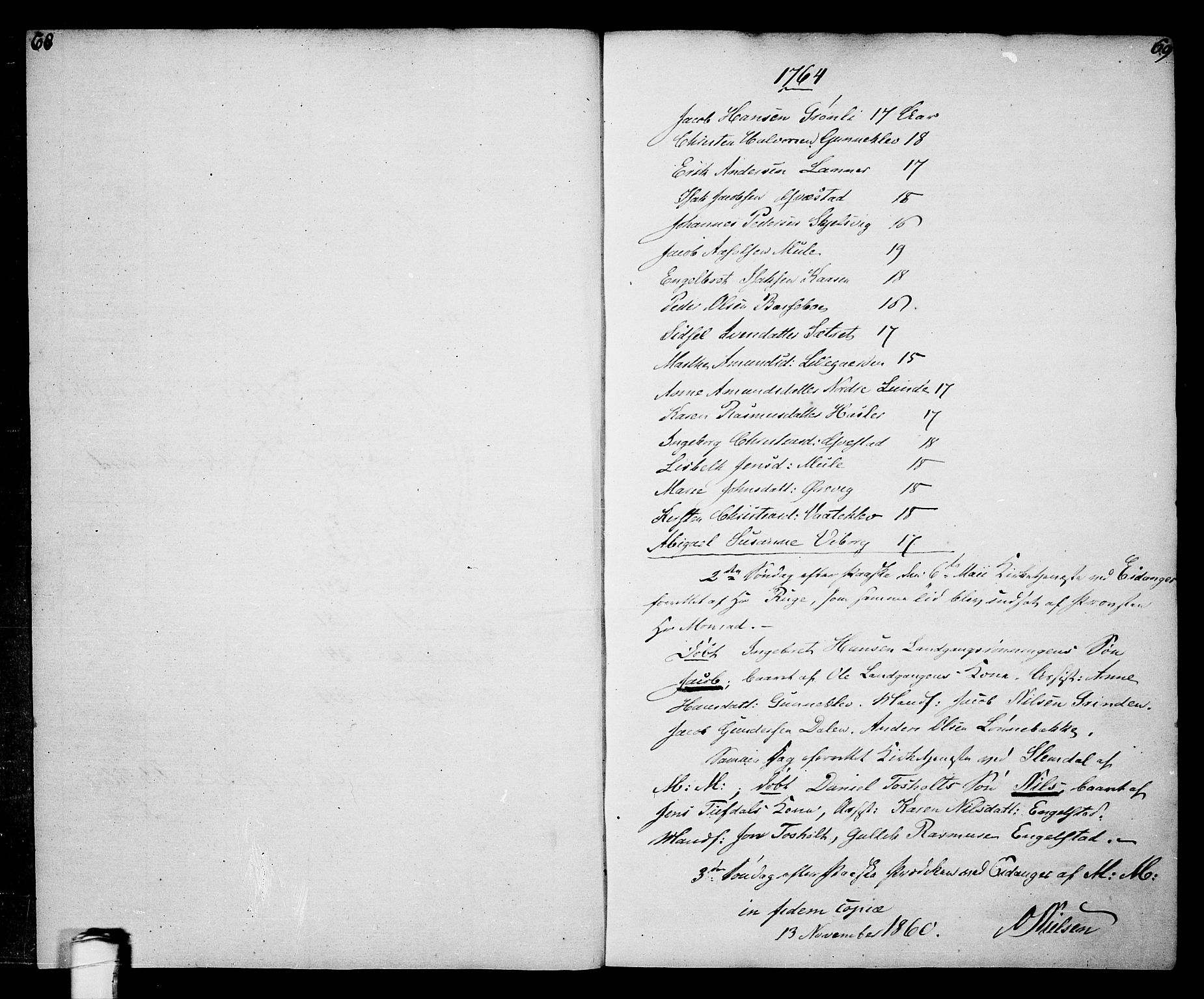 Eidanger kirkebøker, AV/SAKO-A-261/F/Fa/L0005: Parish register (official) no. 5, 1760-1764, p. 68-69