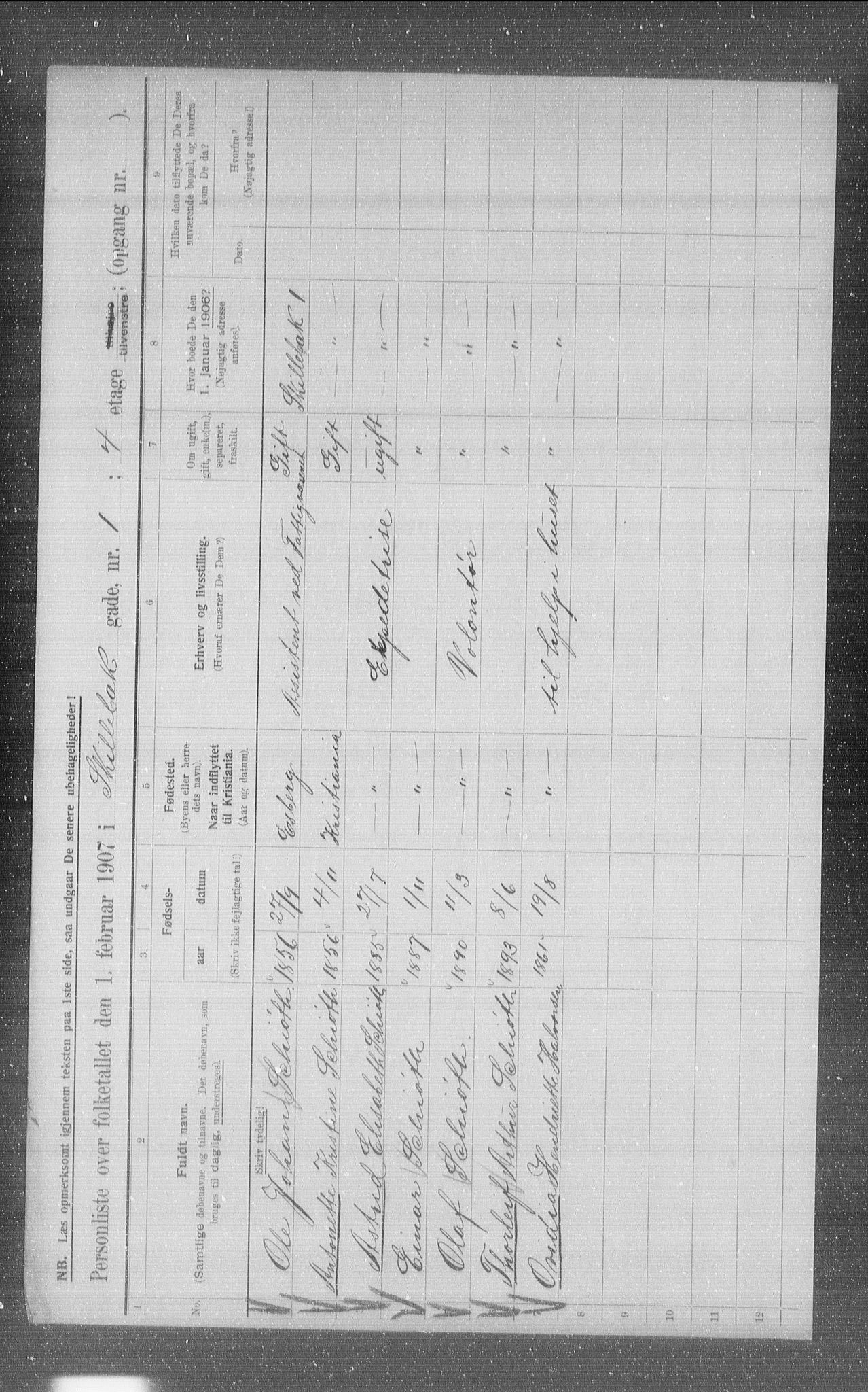 OBA, Municipal Census 1907 for Kristiania, 1907, p. 48725