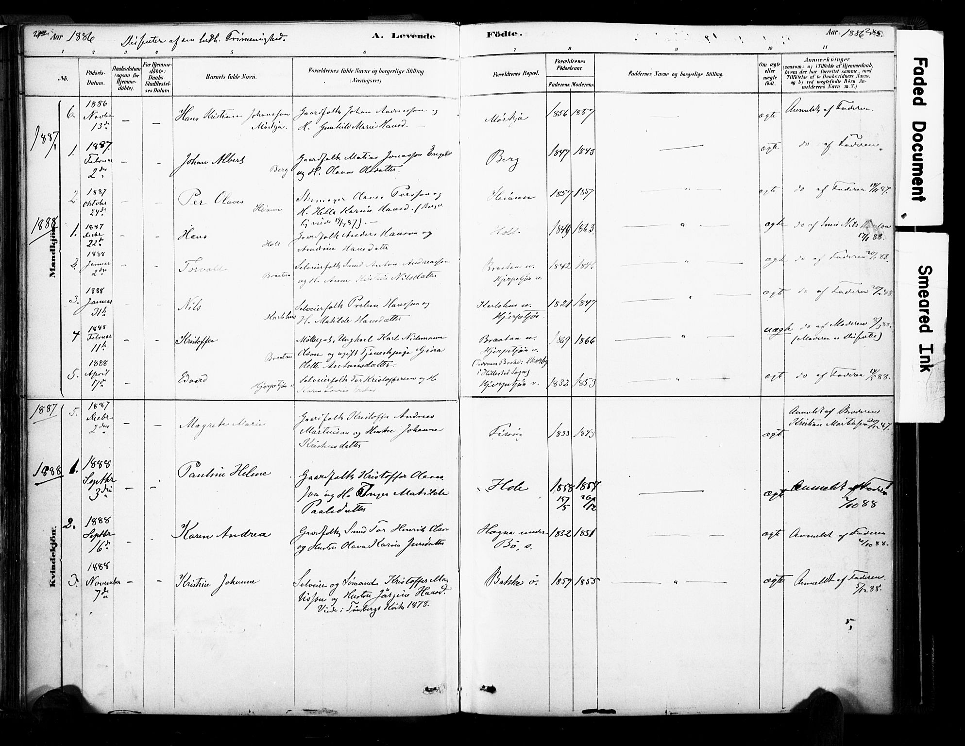Ramnes kirkebøker, SAKO/A-314/F/Fa/L0007: Parish register (official) no. I 7, 1878-1895, p. 242-243