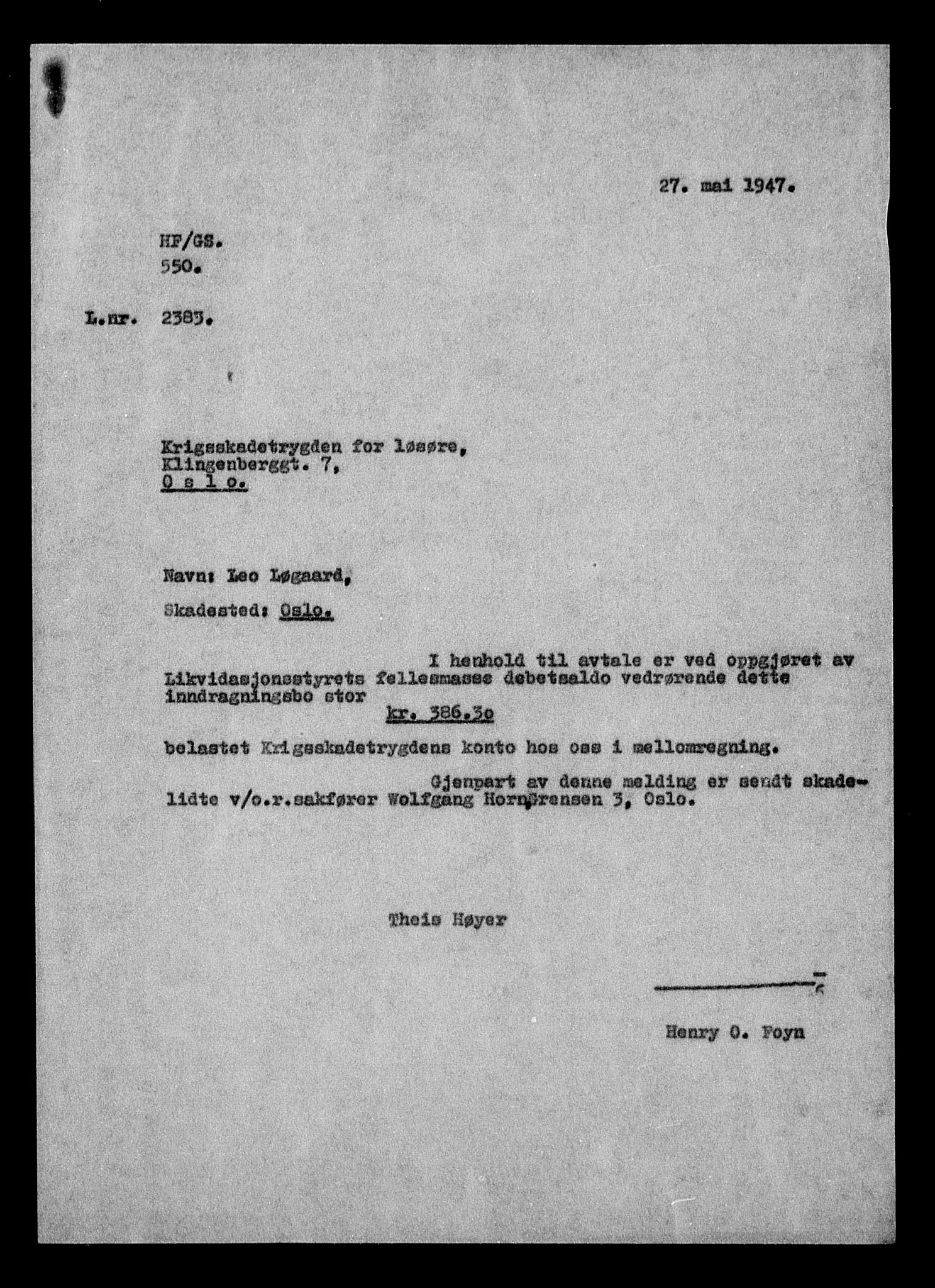 Justisdepartementet, Tilbakeføringskontoret for inndratte formuer, AV/RA-S-1564/H/Hc/Hcc/L0960: --, 1945-1947, p. 547