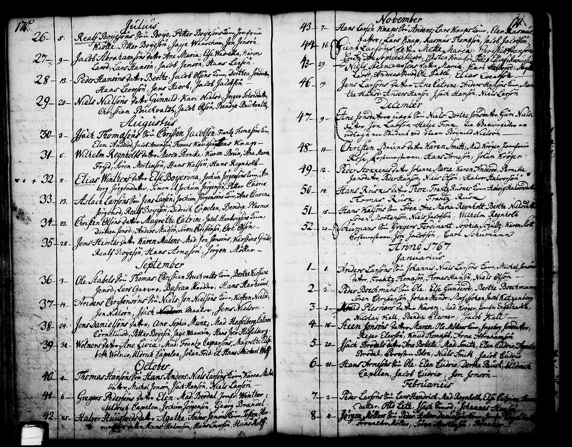 Skien kirkebøker, AV/SAKO-A-302/F/Fa/L0003: Parish register (official) no. 3, 1755-1791, p. 170-171