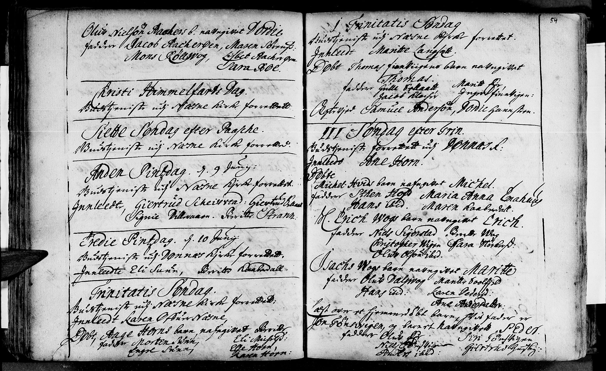Ministerialprotokoller, klokkerbøker og fødselsregistre - Nordland, SAT/A-1459/838/L0542: Parish register (official) no. 838A01, 1704-1737, p. 54
