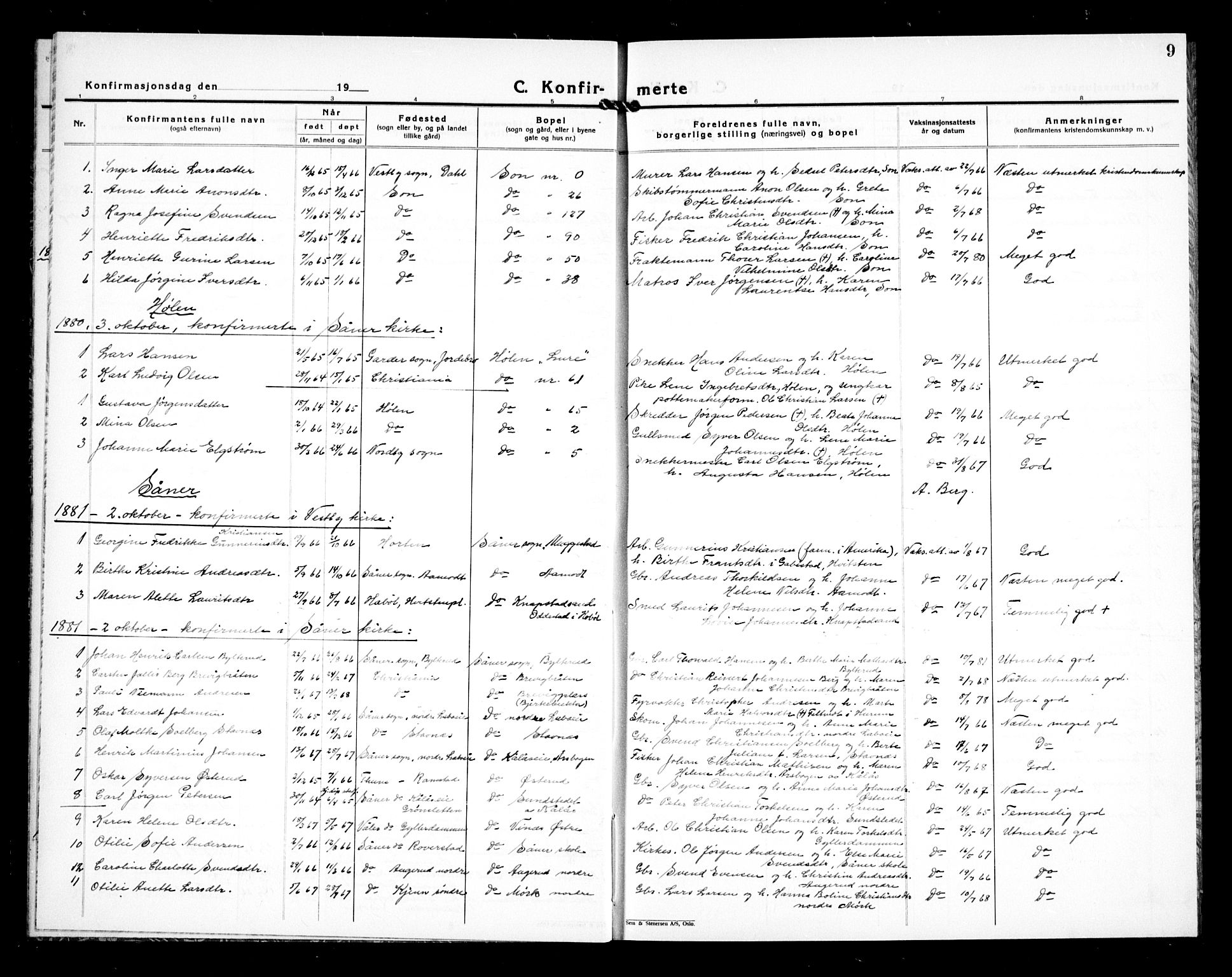 Vestby prestekontor Kirkebøker, SAO/A-10893/G/Gb/L0001: Parish register (copy) no. II 1, 1878-1905, p. 9