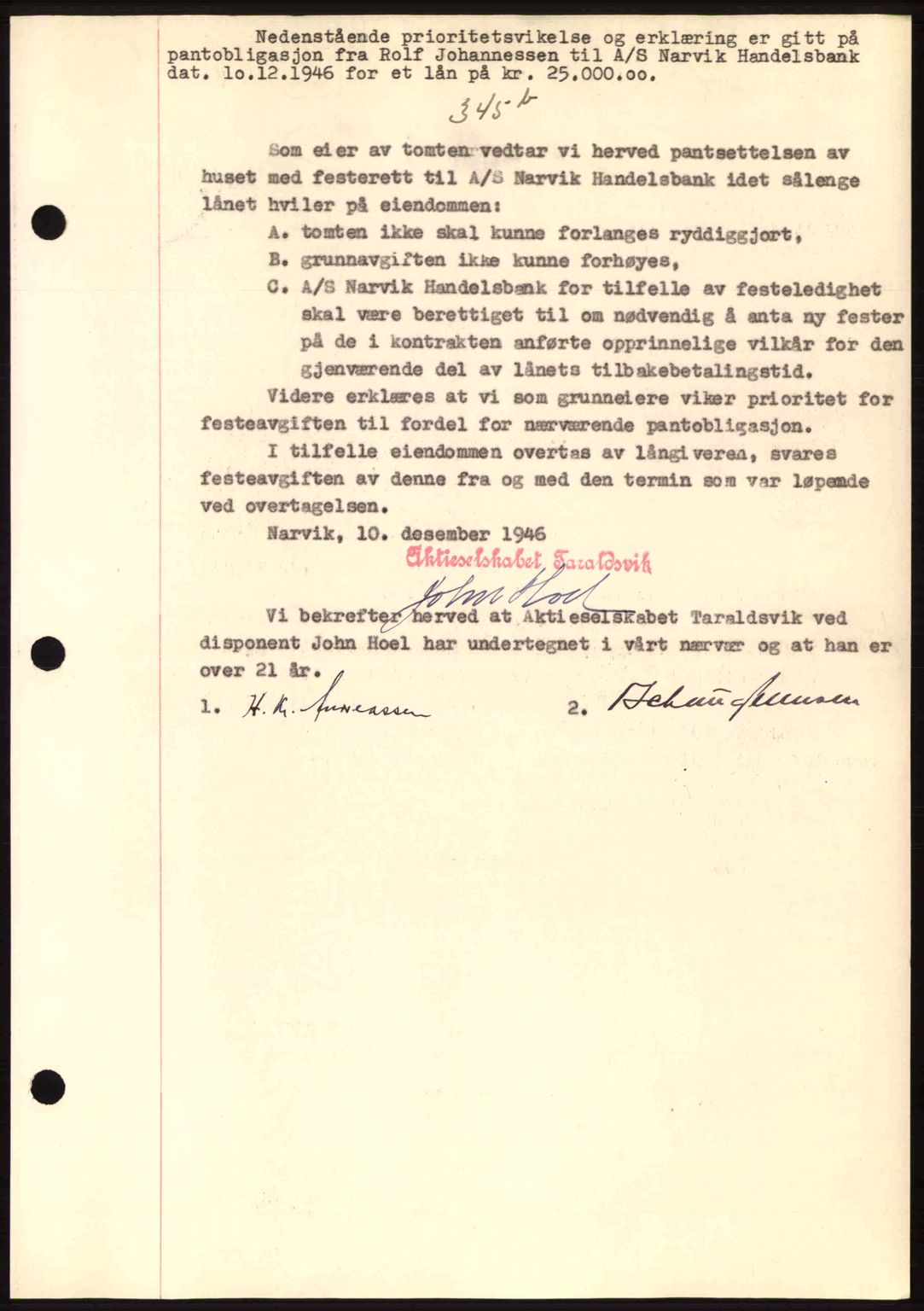 Narvik sorenskriveri, SAT/A-0002/1/2/2C/2Ca: Mortgage book no. A21, 1946-1947, Diary no: : 671/1946