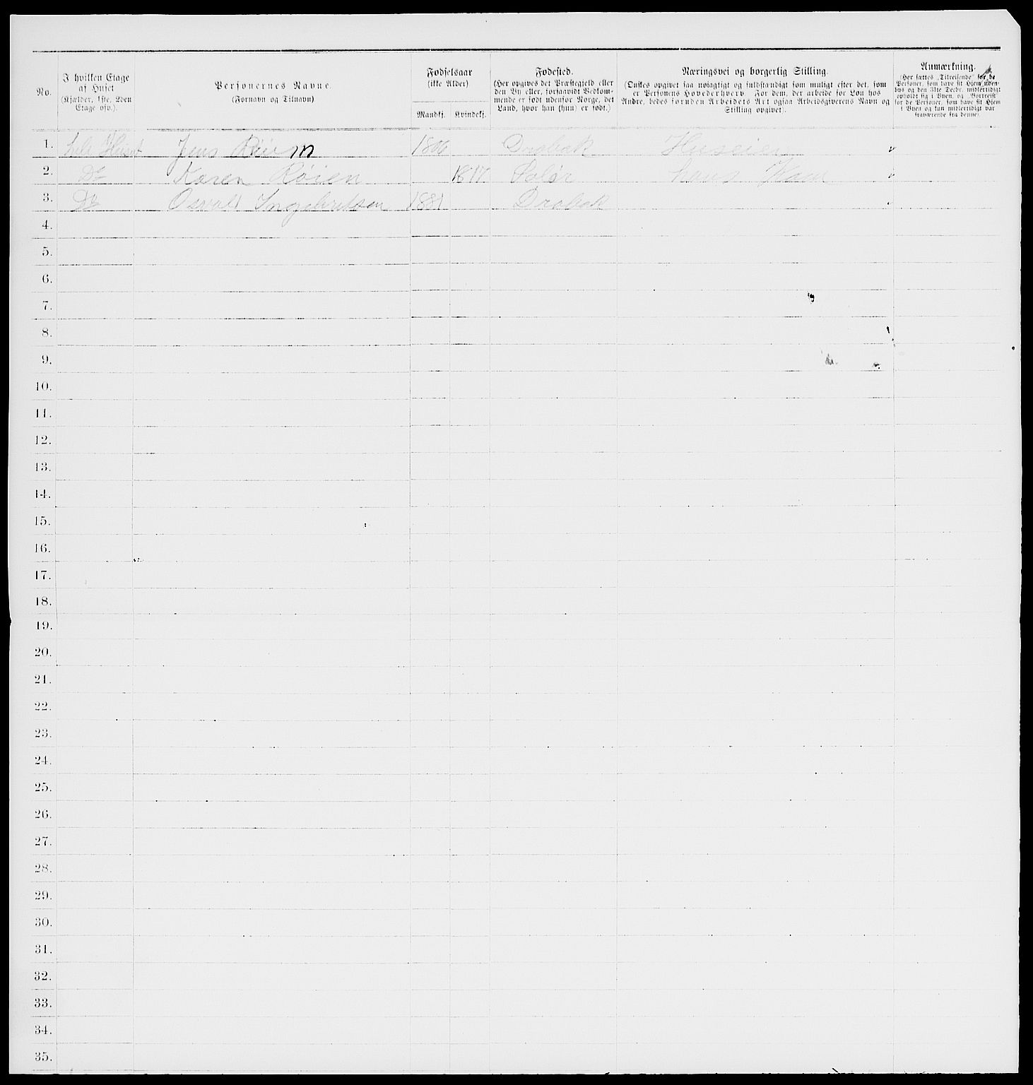 RA, 1885 census for 0203 Drøbak, 1885, p. 67