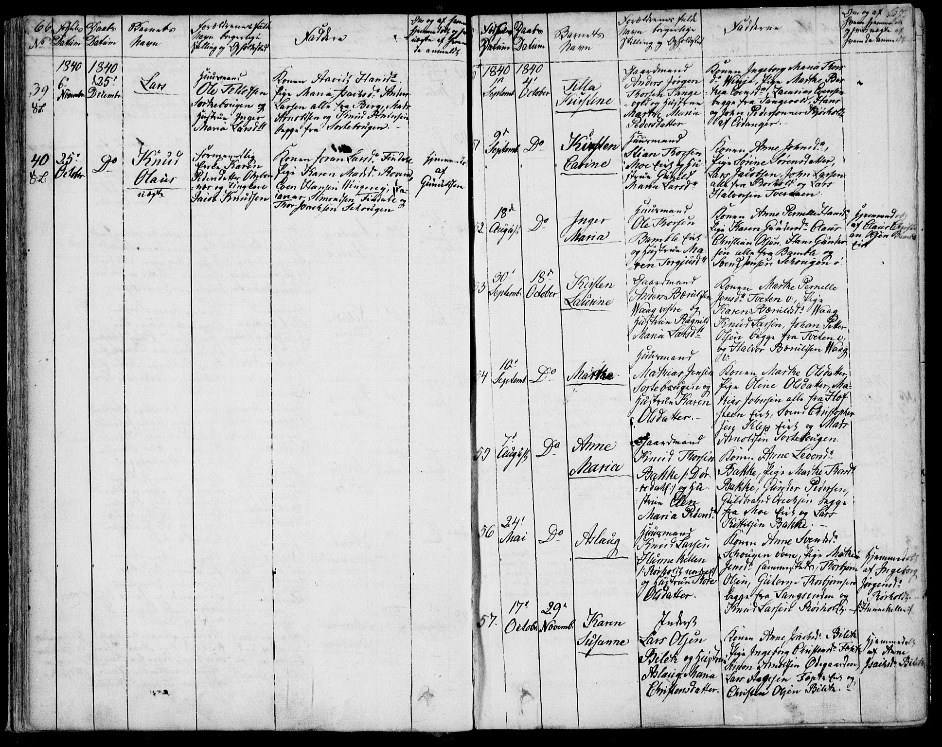 Bamble kirkebøker, AV/SAKO-A-253/F/Fa/L0004: Parish register (official) no. I 4, 1834-1853, p. 66-67