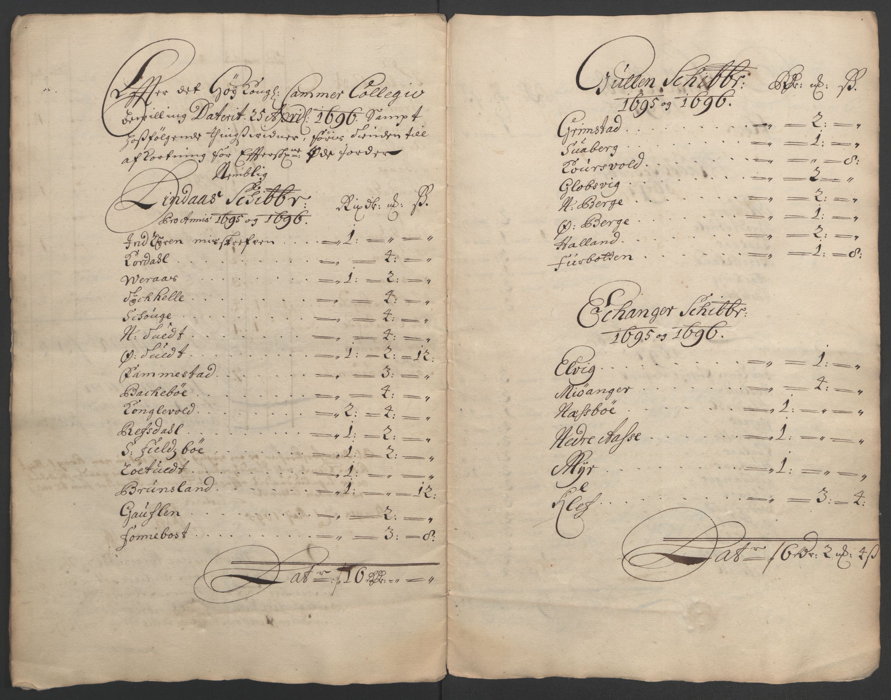 Rentekammeret inntil 1814, Reviderte regnskaper, Fogderegnskap, AV/RA-EA-4092/R51/L3183: Fogderegnskap Nordhordland og Voss, 1695-1697, p. 450