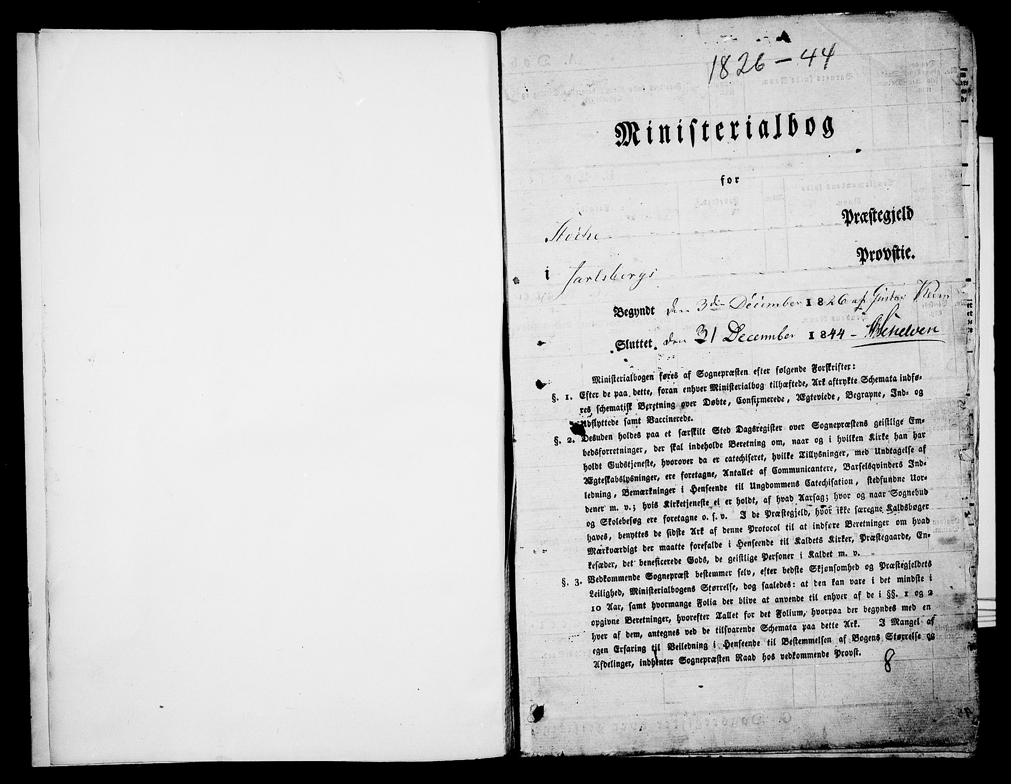 Stokke kirkebøker, AV/SAKO-A-320/F/Fa/L0006: Parish register (official) no. I 6, 1826-1843