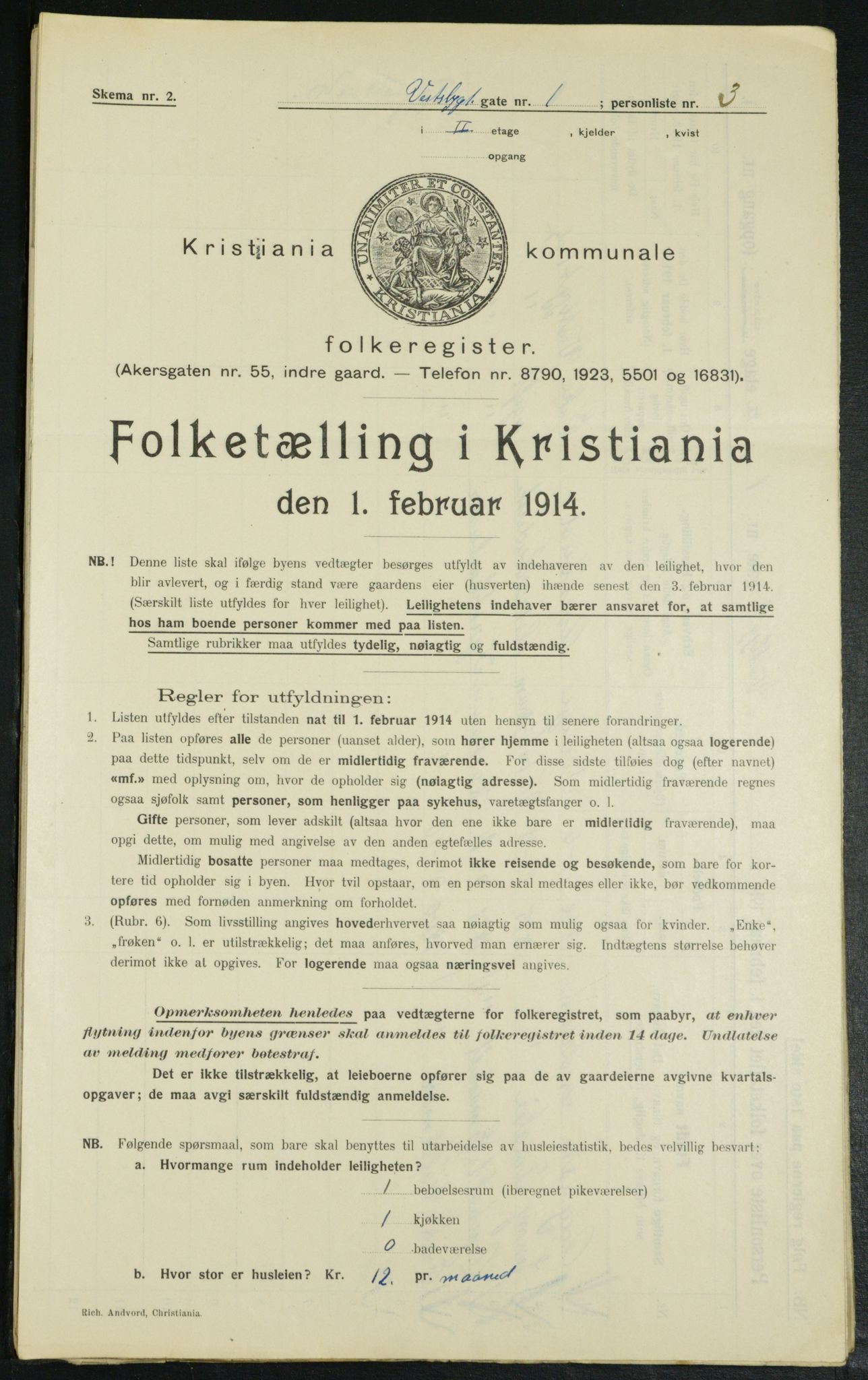 OBA, Municipal Census 1914 for Kristiania, 1914, p. 123348