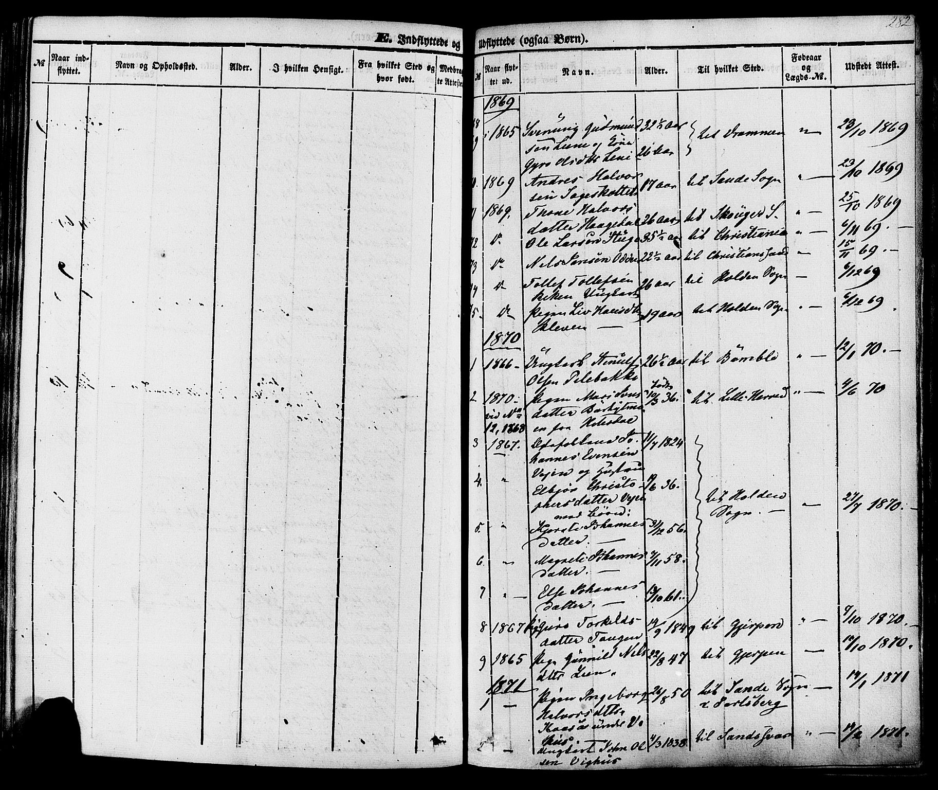 Sauherad kirkebøker, AV/SAKO-A-298/F/Fa/L0007: Parish register (official) no. I 7, 1851-1873, p. 282